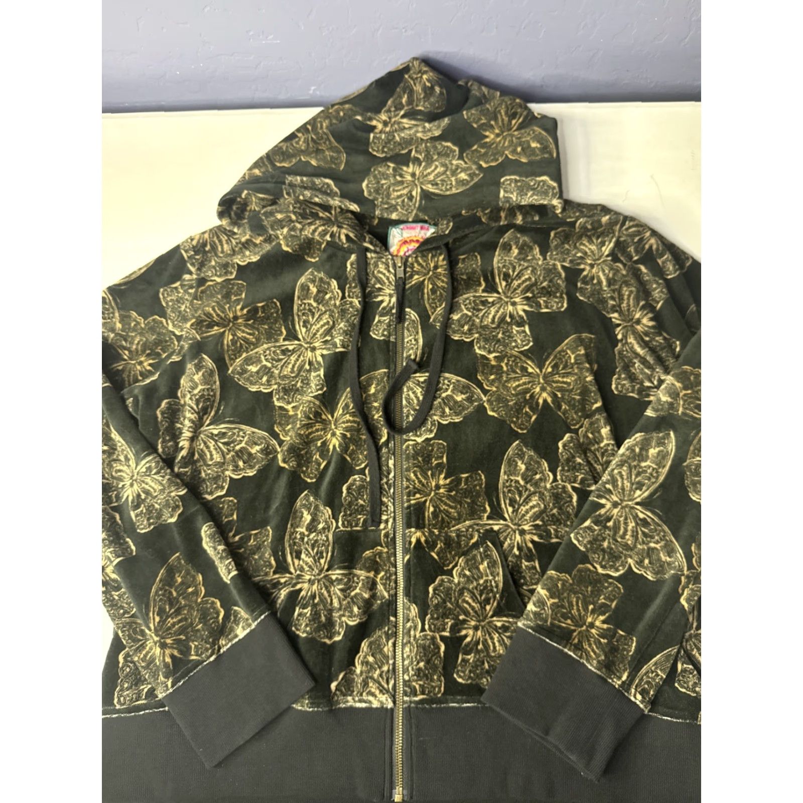 Johnny Was Johnny Was Hoodie Women’s Sz XL Velour Zip Up Gold Butterfly Zuri Modern Size XL / US 12-14 / IT 48-50 - 2 Thumbnail