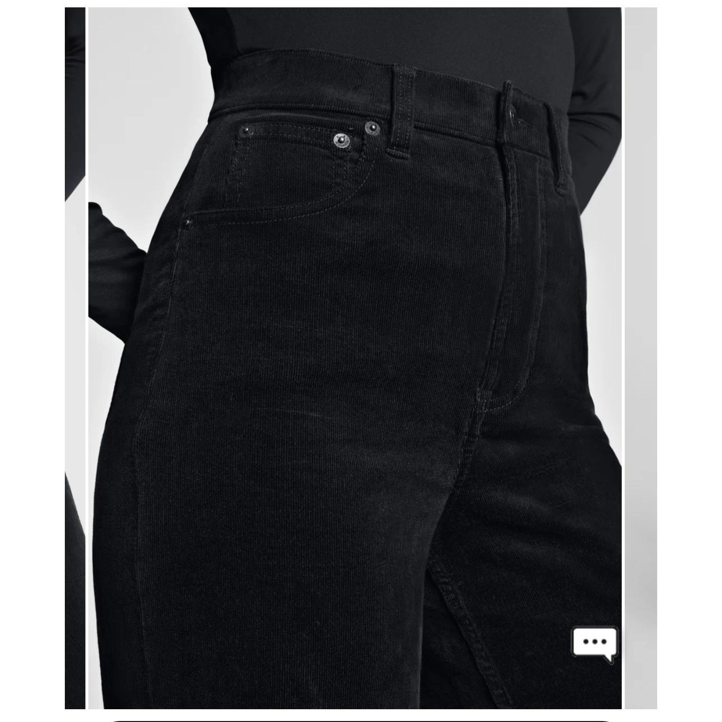 Spanx SPANX Black Corduroy Wide Leg Pants Women’s Size S Size 27" / US 4 / IT 40 - 14 Thumbnail