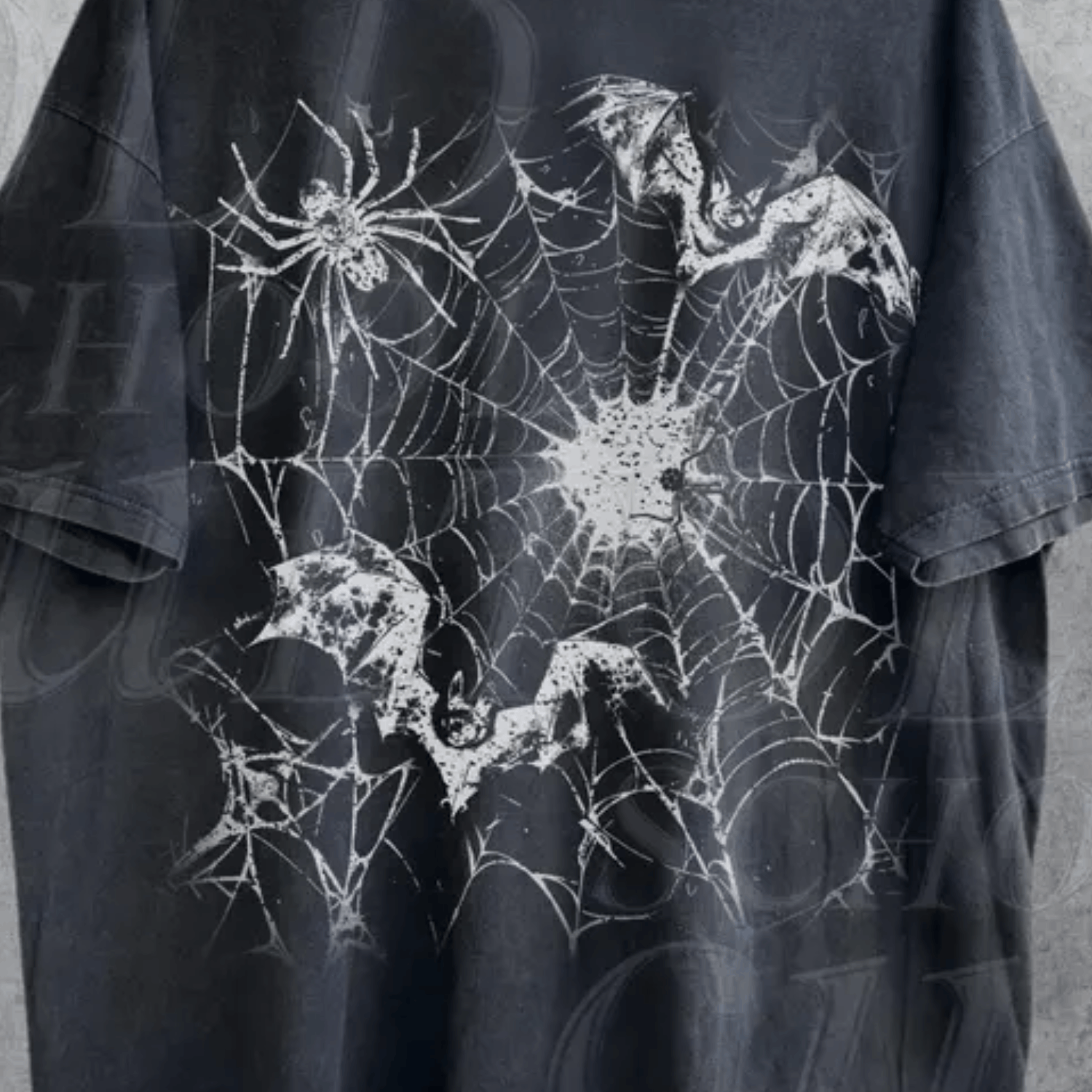 Japanese Brand × Vintage Spider Web Bat Vintage Y2k T-Shirt, Retro Horror 90s Size US M / EU 48-50 / 2 - 2 Thumbnail