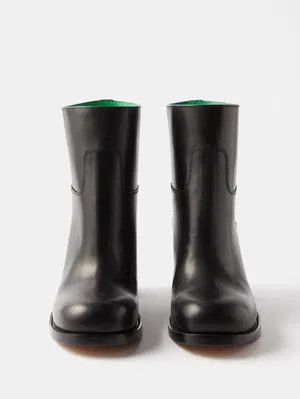 Bottega Veneta o1y0725 Leather Ankle Boots in Black Size US 8 / IT 38 - 4 Thumbnail