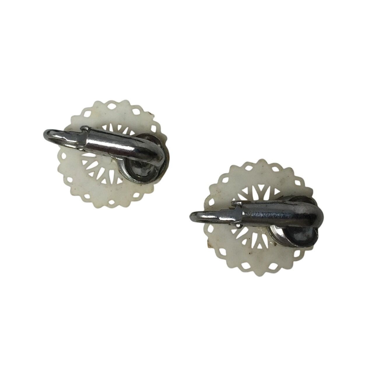 Other Women's White and Pink Rhinestone Clip On Earrings Size ONE SIZE - 2 Thumbnail