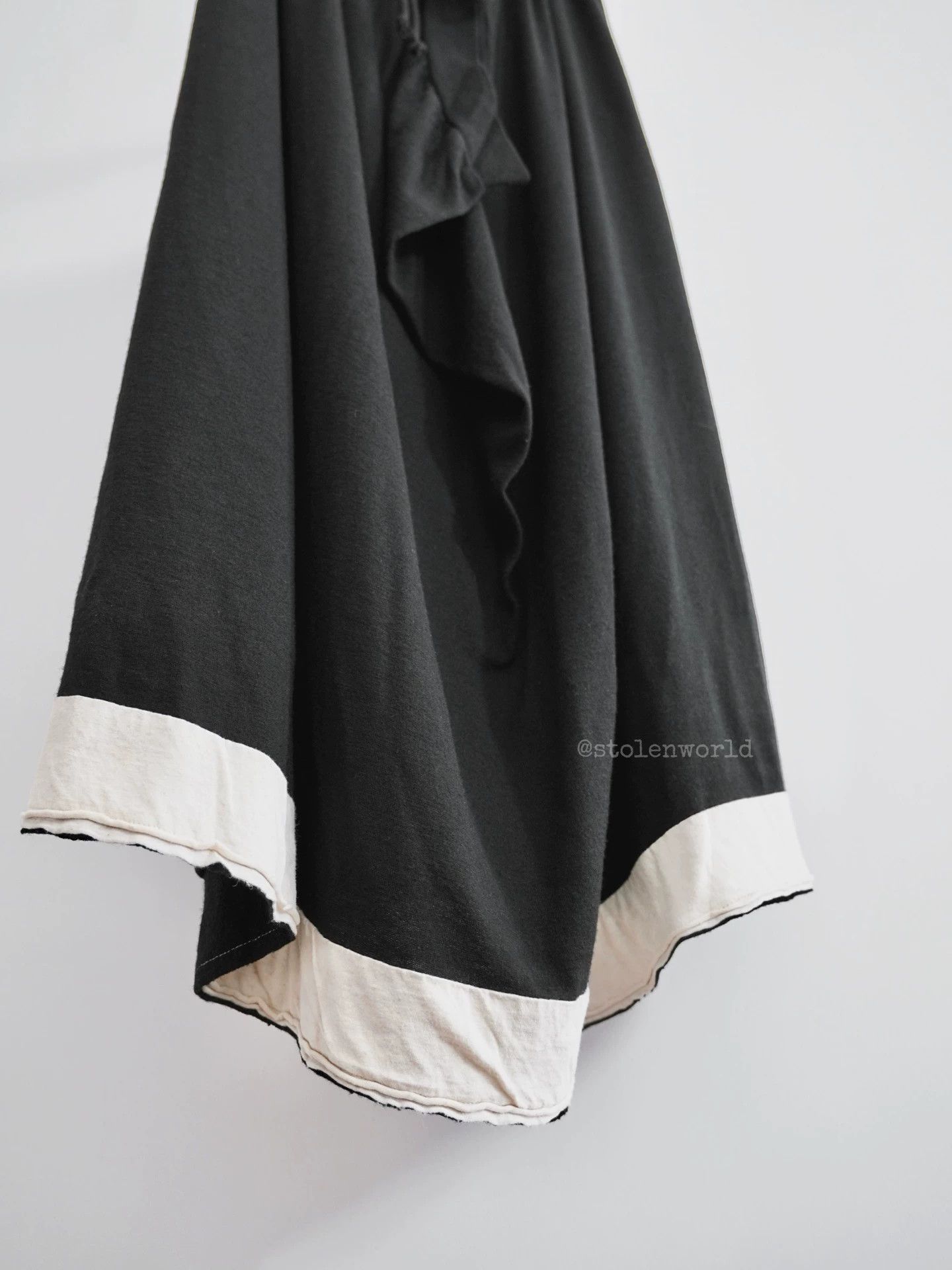 Y's Y's knit wool leather drawstring skirt cream panel Size 28" / US 6 / IT 42 - 3 Thumbnail