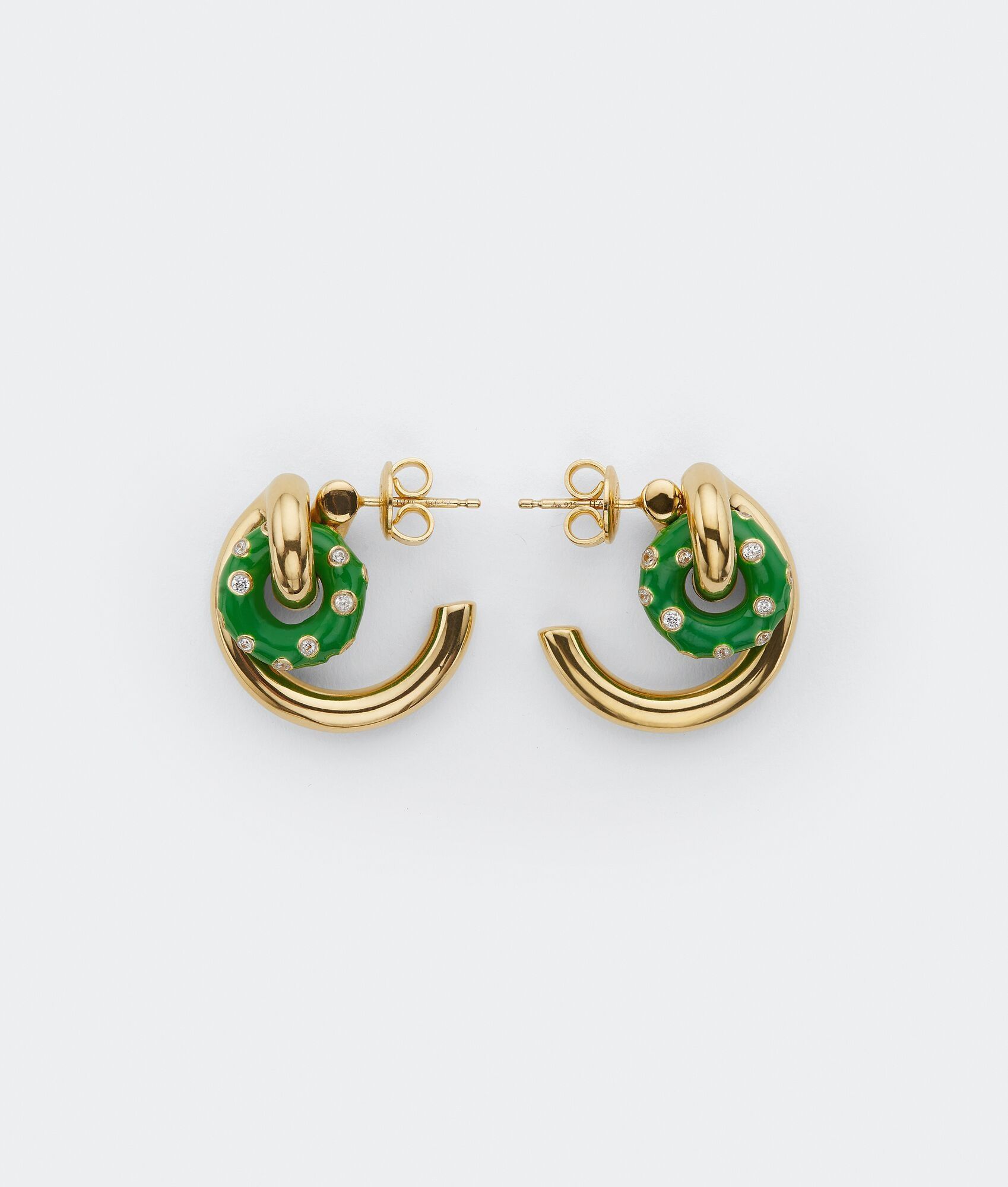 Bottega Veneta o1n1vont0425 Size: OS / Loop Earrings in Gold/Parakeet Size ONE SIZE - 1 Thumbnail