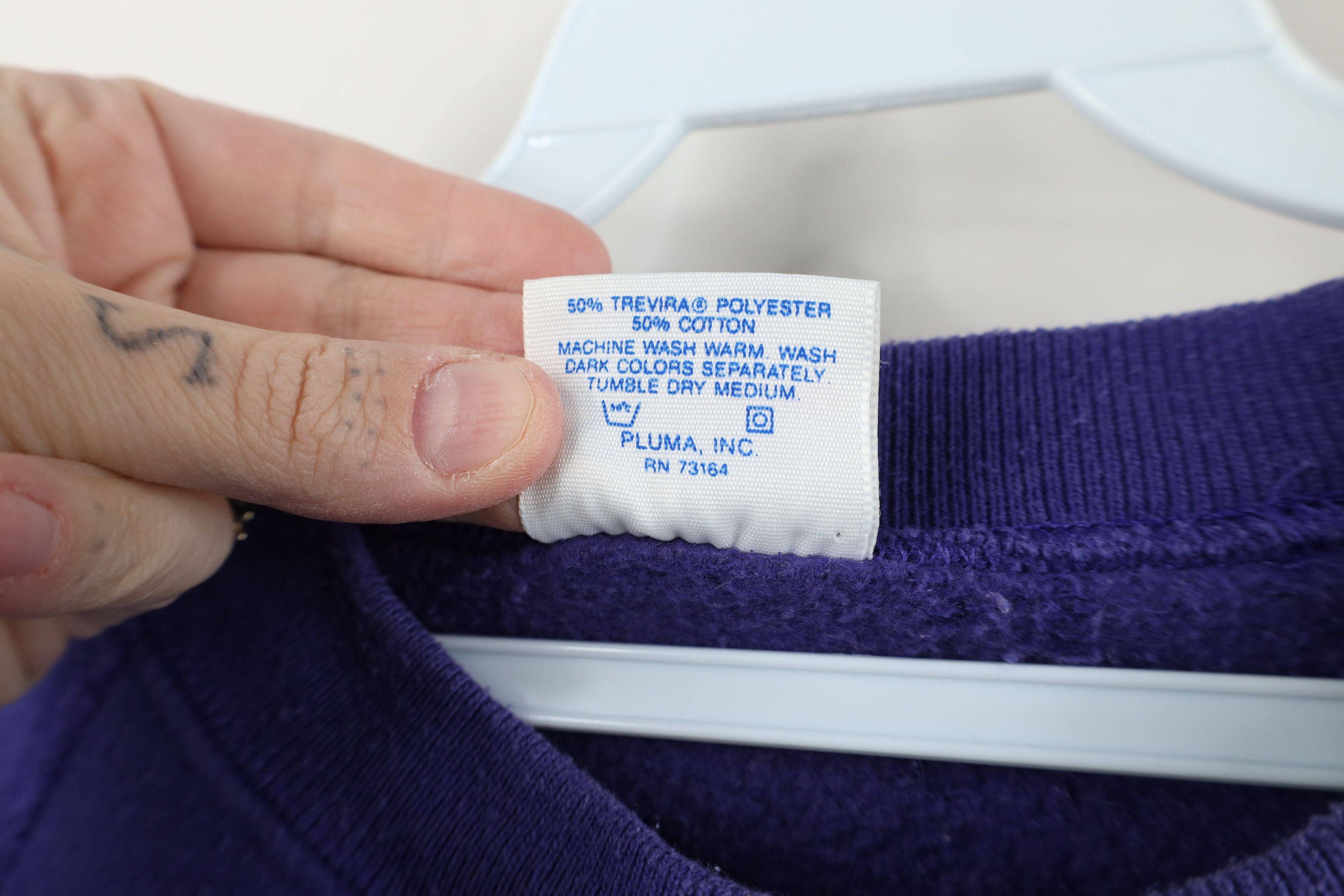 Vintage Vintage 90s Streetwear Heavyweight Sweatshirt Purple USA Size US XL / EU 56 / 4 - 7 Thumbnail