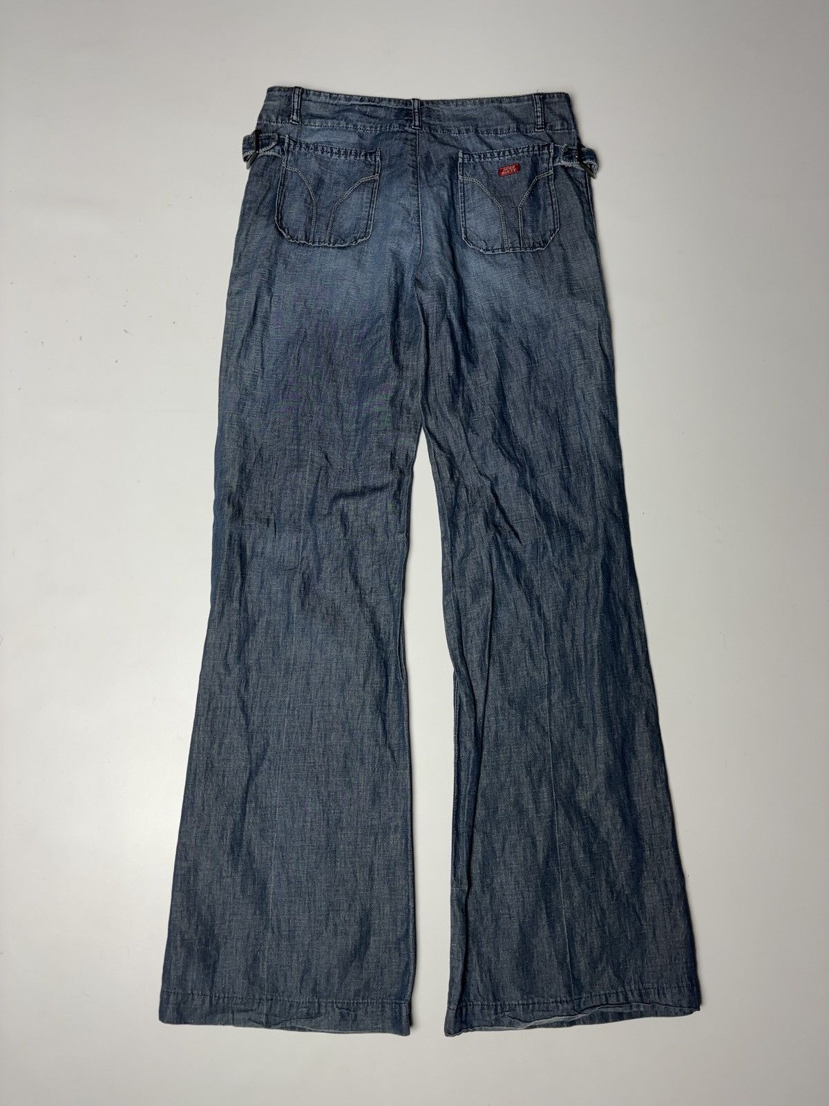 MISS SIXTY VINTAGE JEANS LIGHT FLARED BONDAGE DENIM PANTS