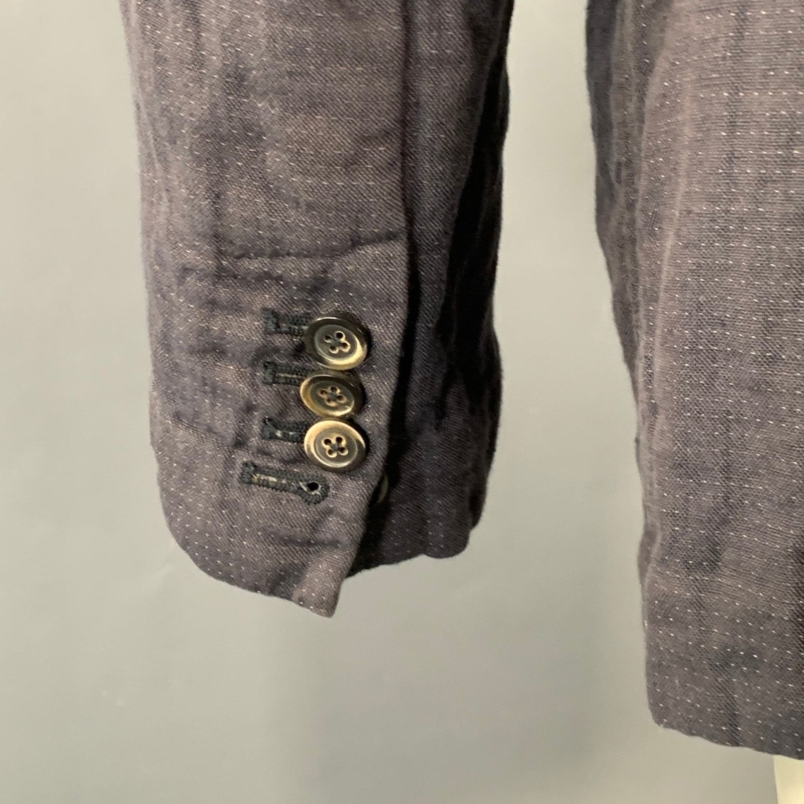 Forme 33204322896 FORME 3'3204322896 Grey Dots Cotton Linen Silk Sport Coat Size 40R - 5 Thumbnail