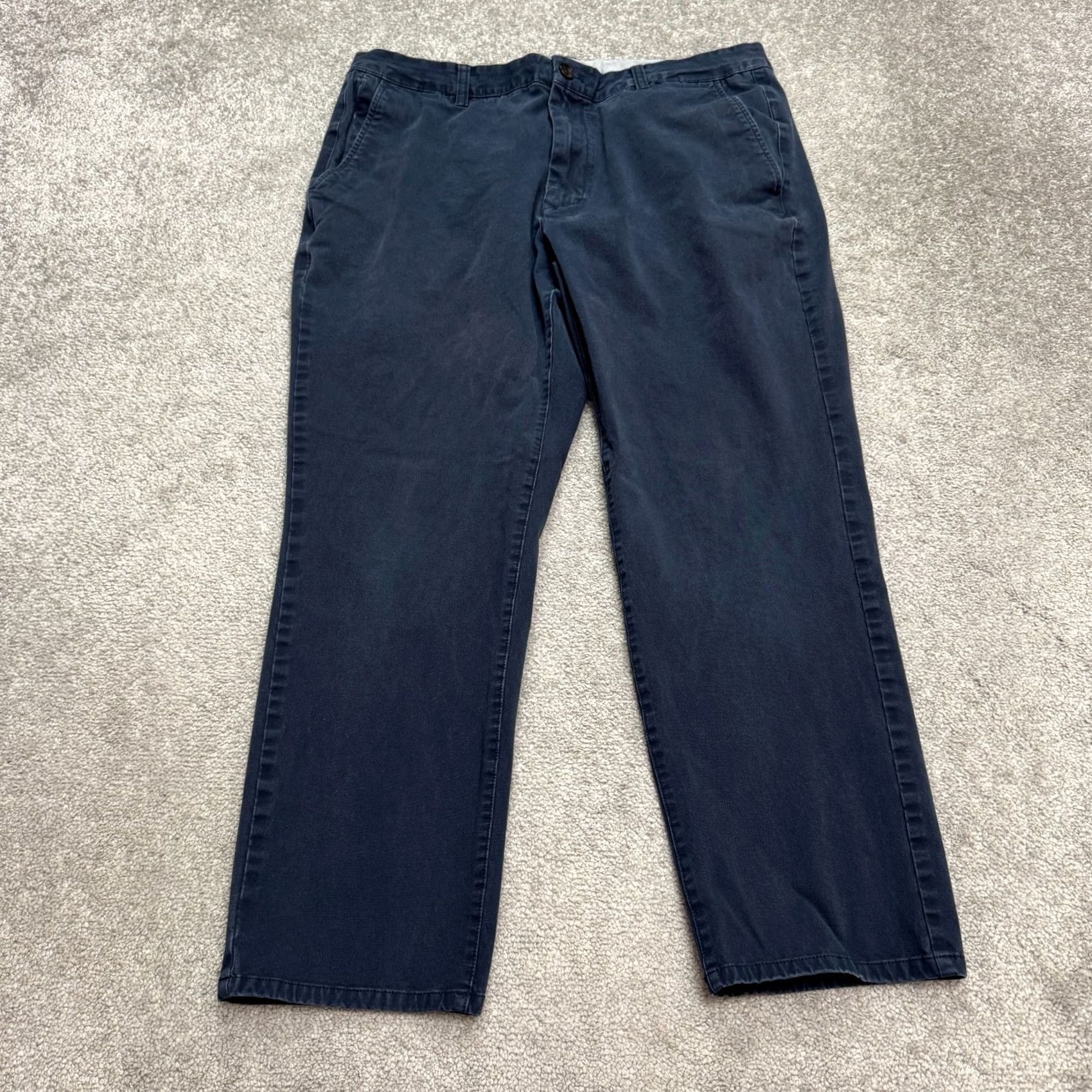 Bonobos Bonobos Slim Fit Straight Leg Chino Pants Mens 36x28 Navy Blue Cotton Flat Front Button Zip Casual Workwear Baggy? Size US 31 - 2 Thumbnail