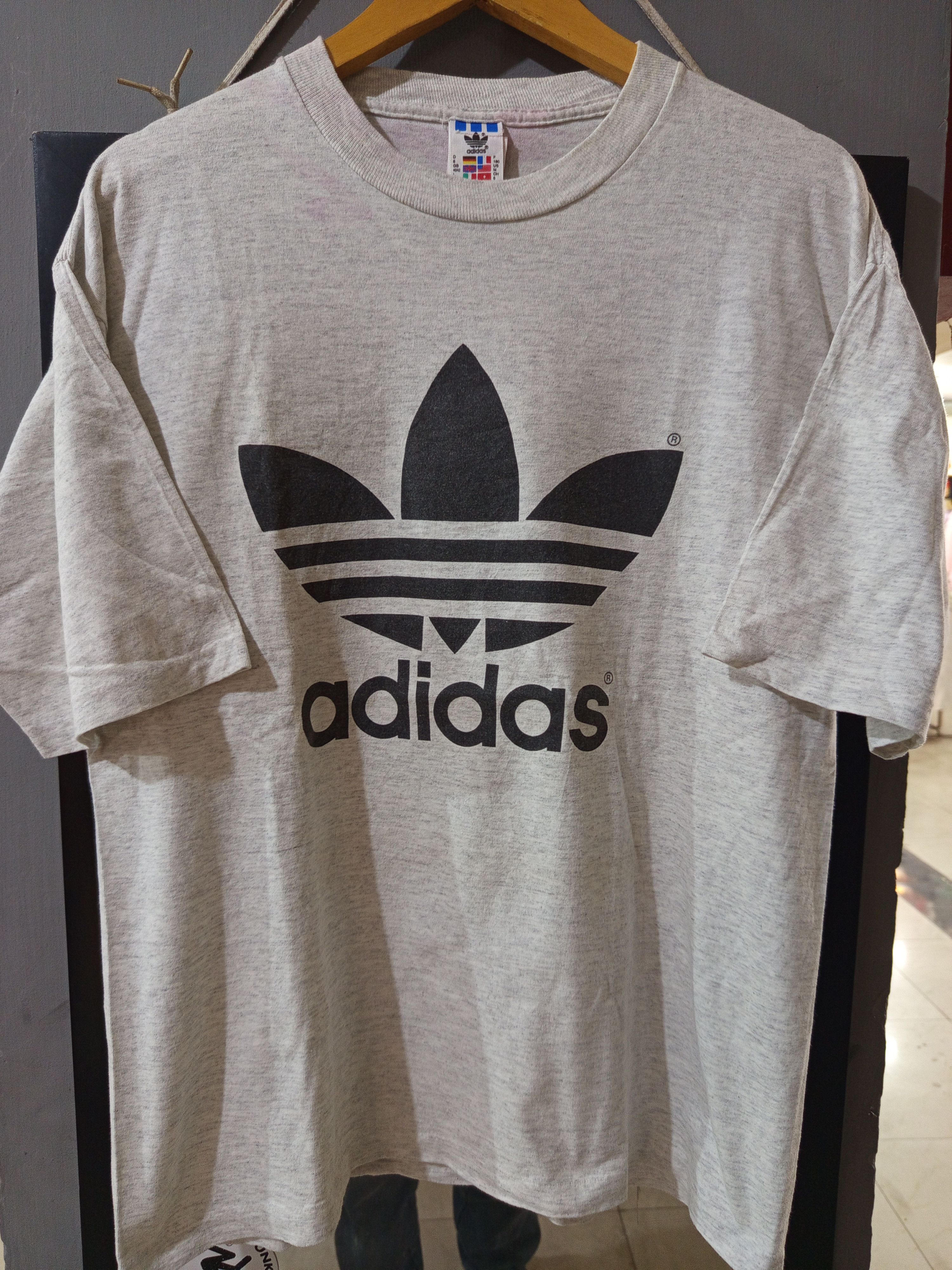 1990s Adidas Trefoil T-Shirt Double Print Made in USA