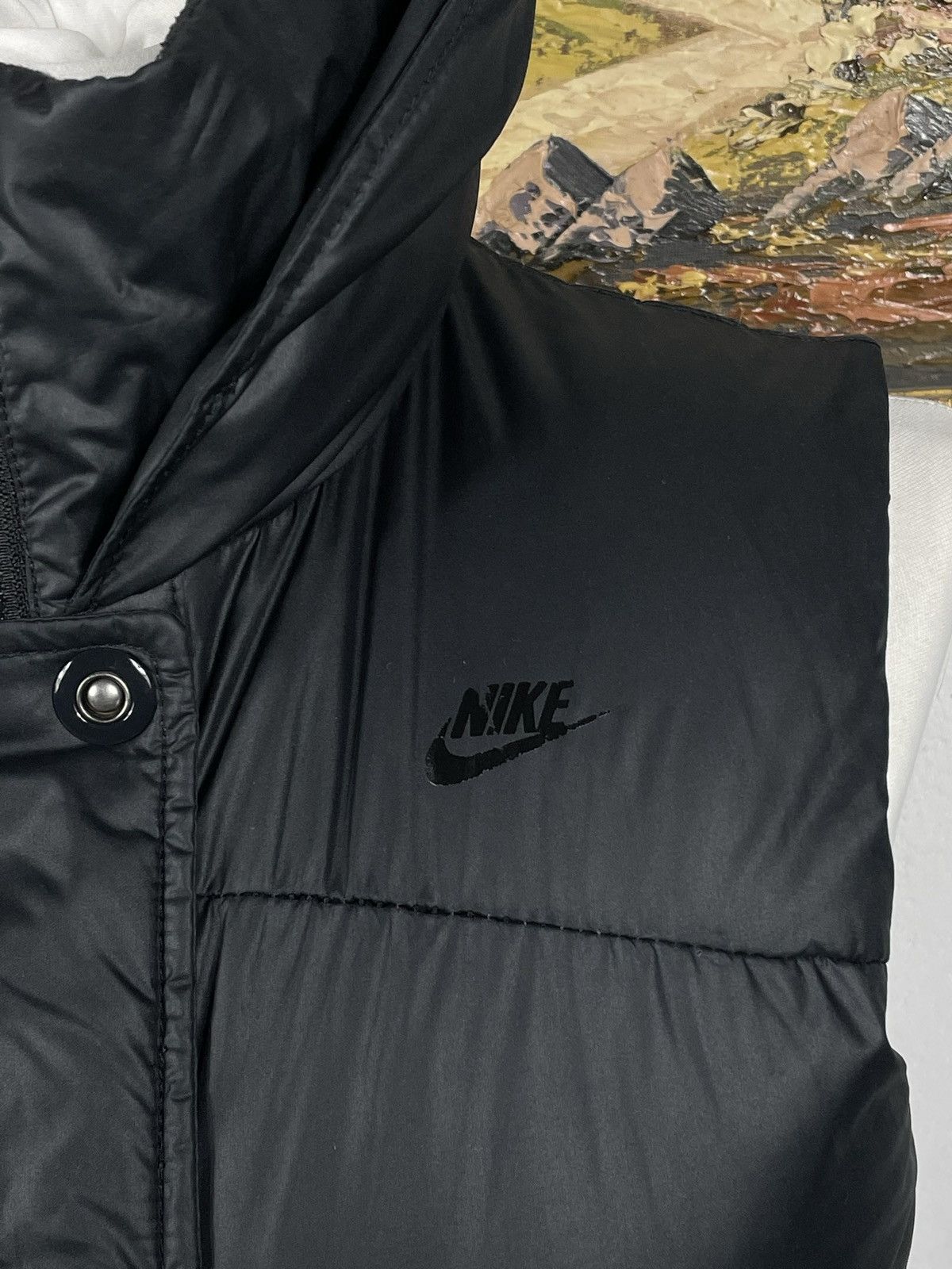 Nike × Vintage Nike Small Swoosh Zip Hoodie Black Y2k 00s Retro Winter Warm Size XS / US 0-2 / IT 36-38 - 9 Thumbnail