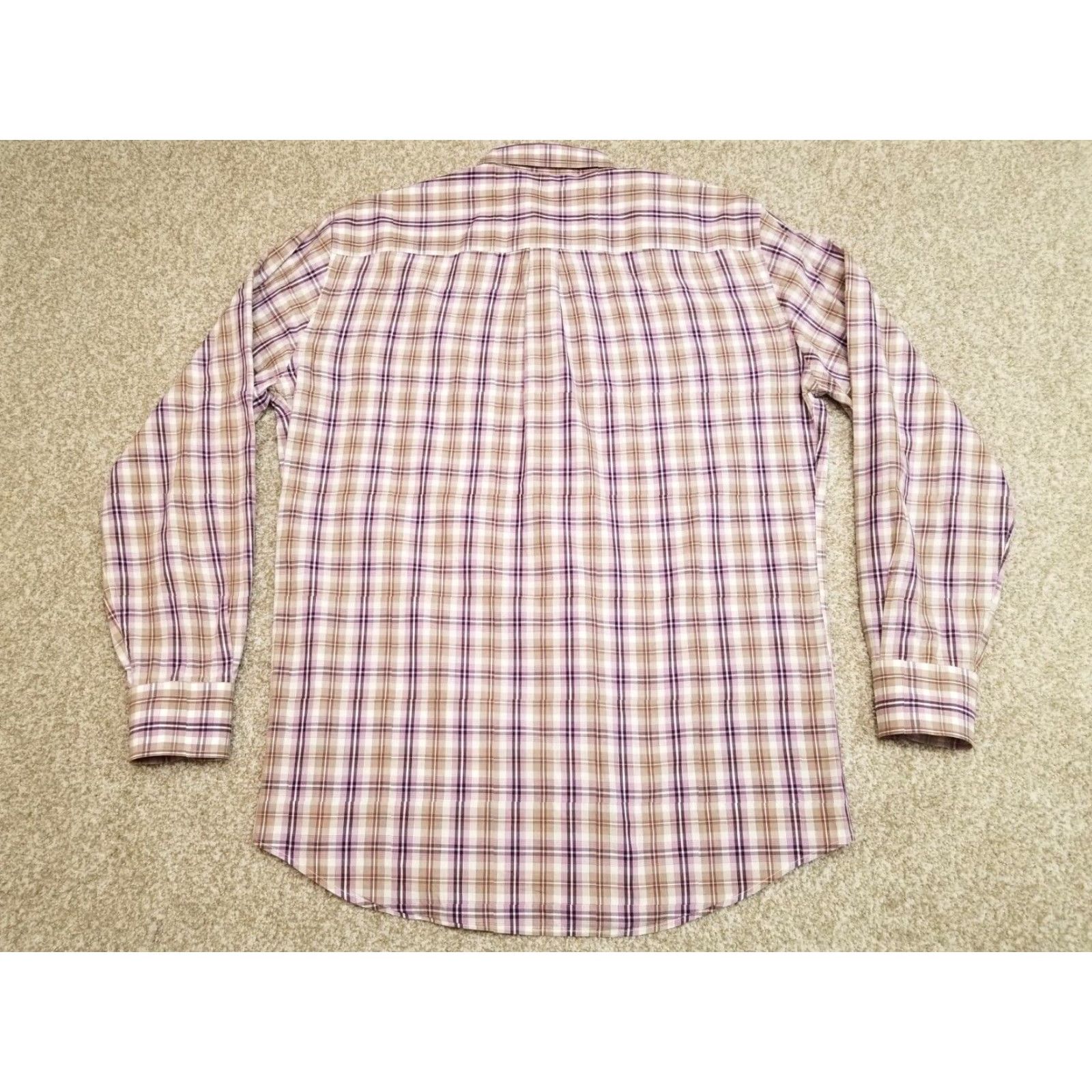 Peter Millar Peter Millar Shirt Men Large Purple Brown Plaid Button Down Casual Dress Cotton Size US L / EU 52-54 / 3 - 6 Thumbnail