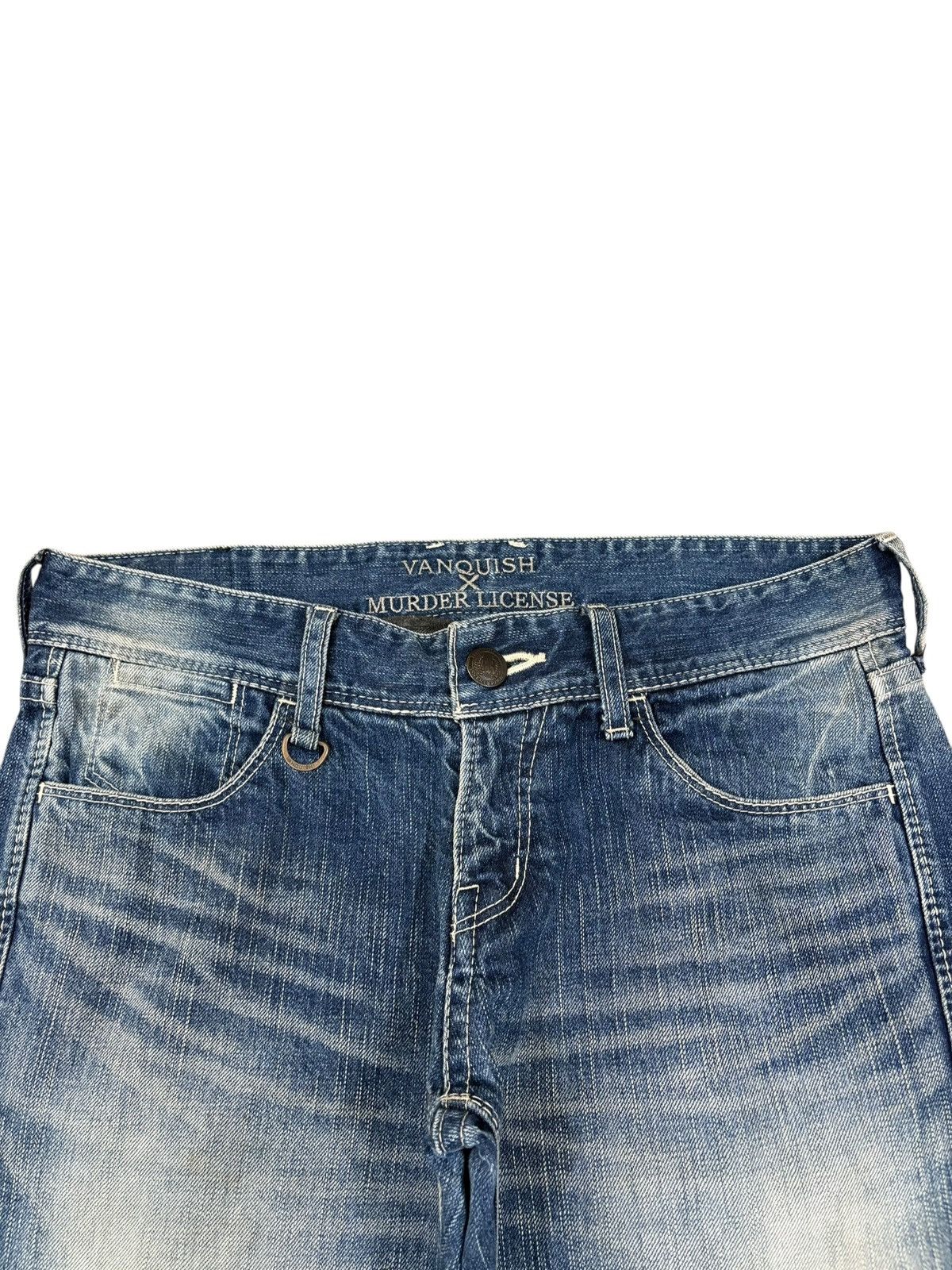 Japanese Brand Vintage Vanquish X Murder Licence Mud Faded Wash Jeans Size US 32 / EU 48 - 4 Thumbnail