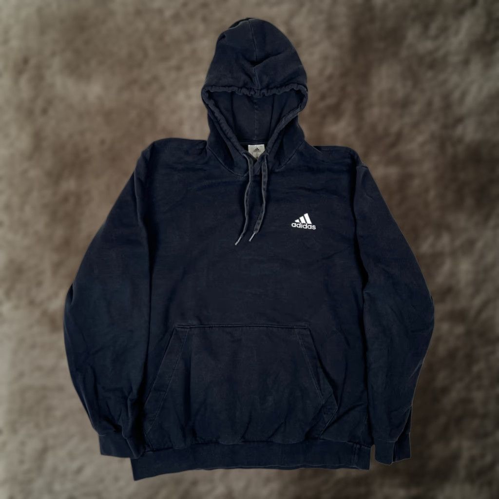 Adidas VINTAGE adidas Hoodie Adult Large Black Fleece Logo Pullover Hooded Regular Sweatshirt Y2K Size US L / EU 52-54 / 3 - 1 Thumbnail