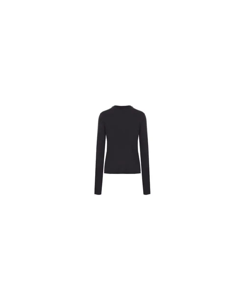 Saint Laurent Paris o1tp1o0125 Pull Col Rond Pres Du Corps in Black Size L / US 10 / IT 46 - 2 Thumbnail