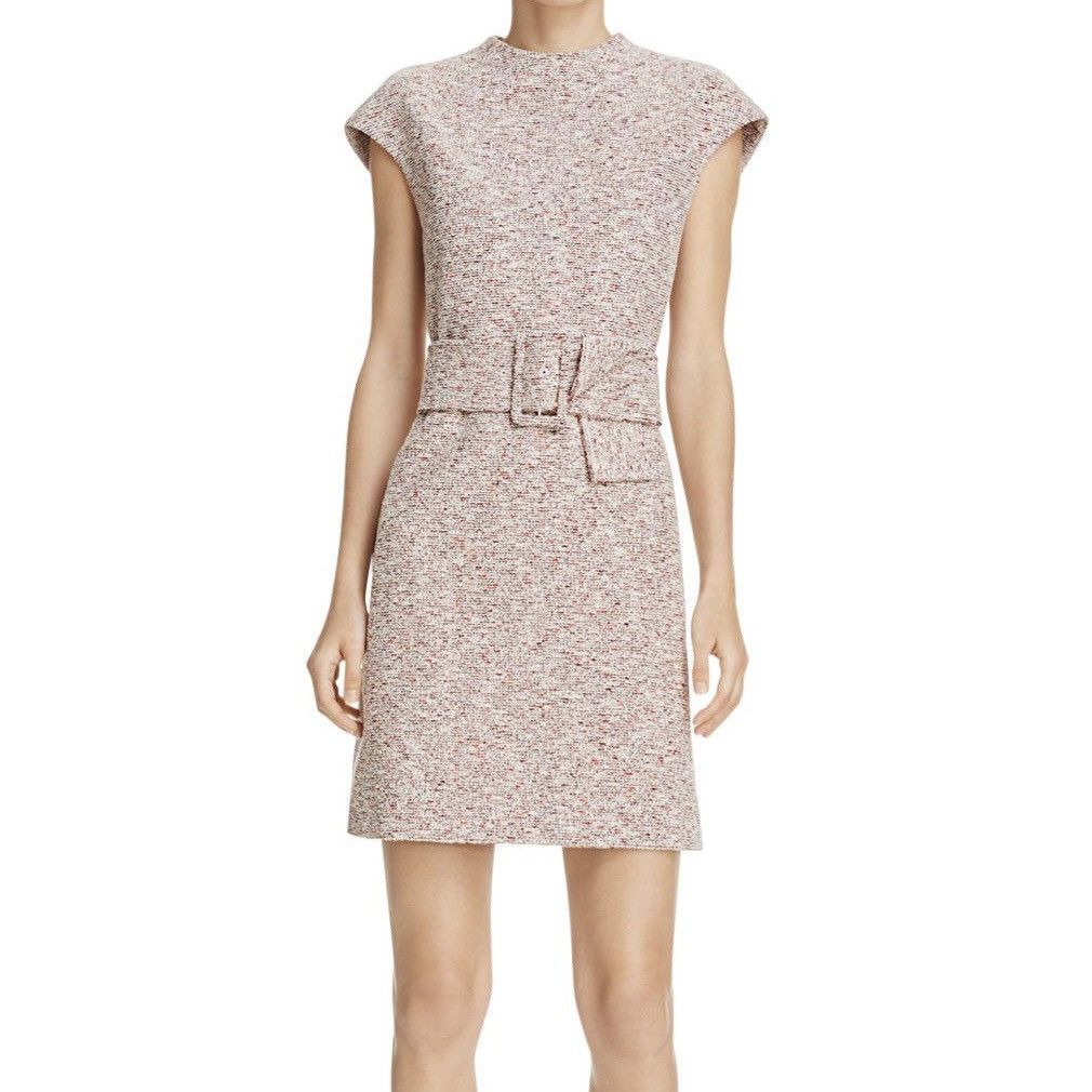 Theory Theory Fancy Tweed Mod Belted Mini Shift Dress Size XXS / US 00 / IT 34 - 3 Thumbnail