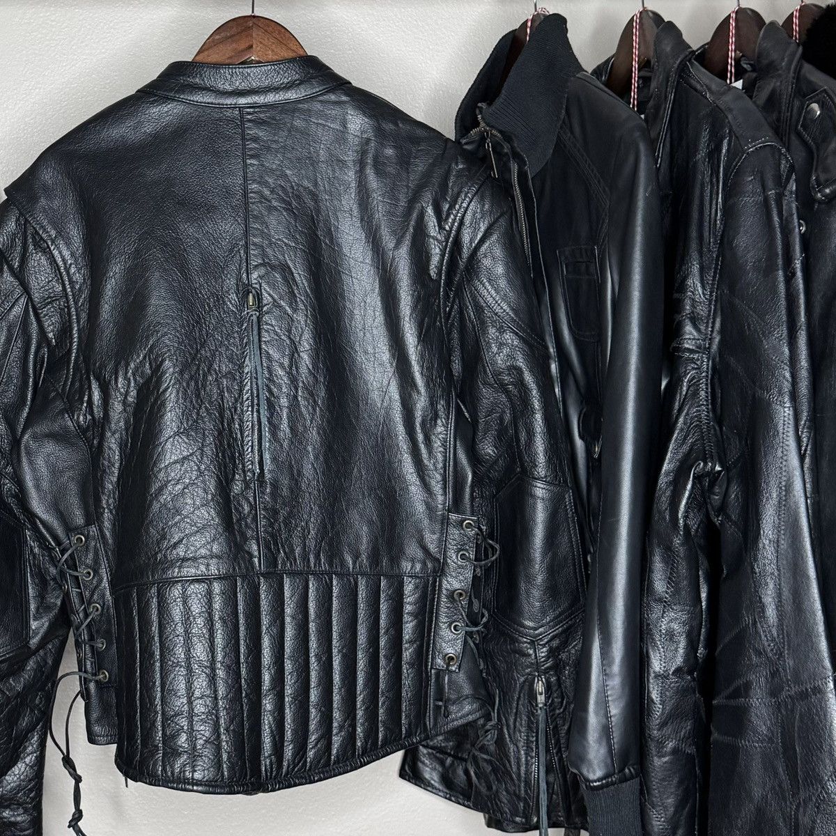 Vintage 90s biker tassel leather jacket Size US L / EU 52-54 / 3 - 2 Thumbnail