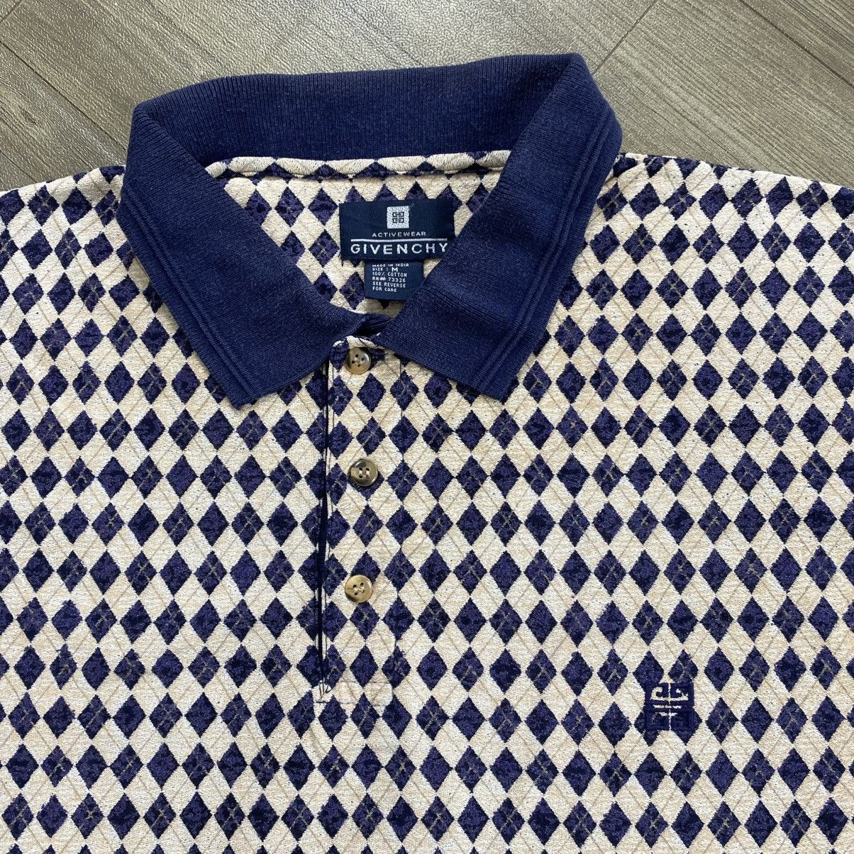 Givenchy 1990a Vintage Givenchy Activewear Diamond Pattern Polo Shirt Size US M / EU 48-50 / 2 - 3 Thumbnail