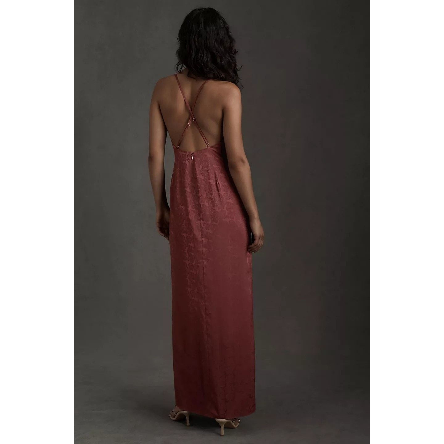 Anthropologie New Fame and Partners Arya Jacquard Slip Dress Sz 6 $269 Size M / US 6-8 / IT 42-44 - 5 Thumbnail