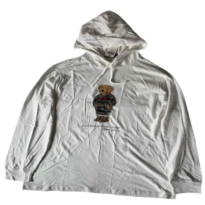 Polo Ralph Lauren Polo Ralph Lauren Bear Logo Loose Hooded Sweatshirt Size US XL / EU 56 / 4 - 1 Thumbnail