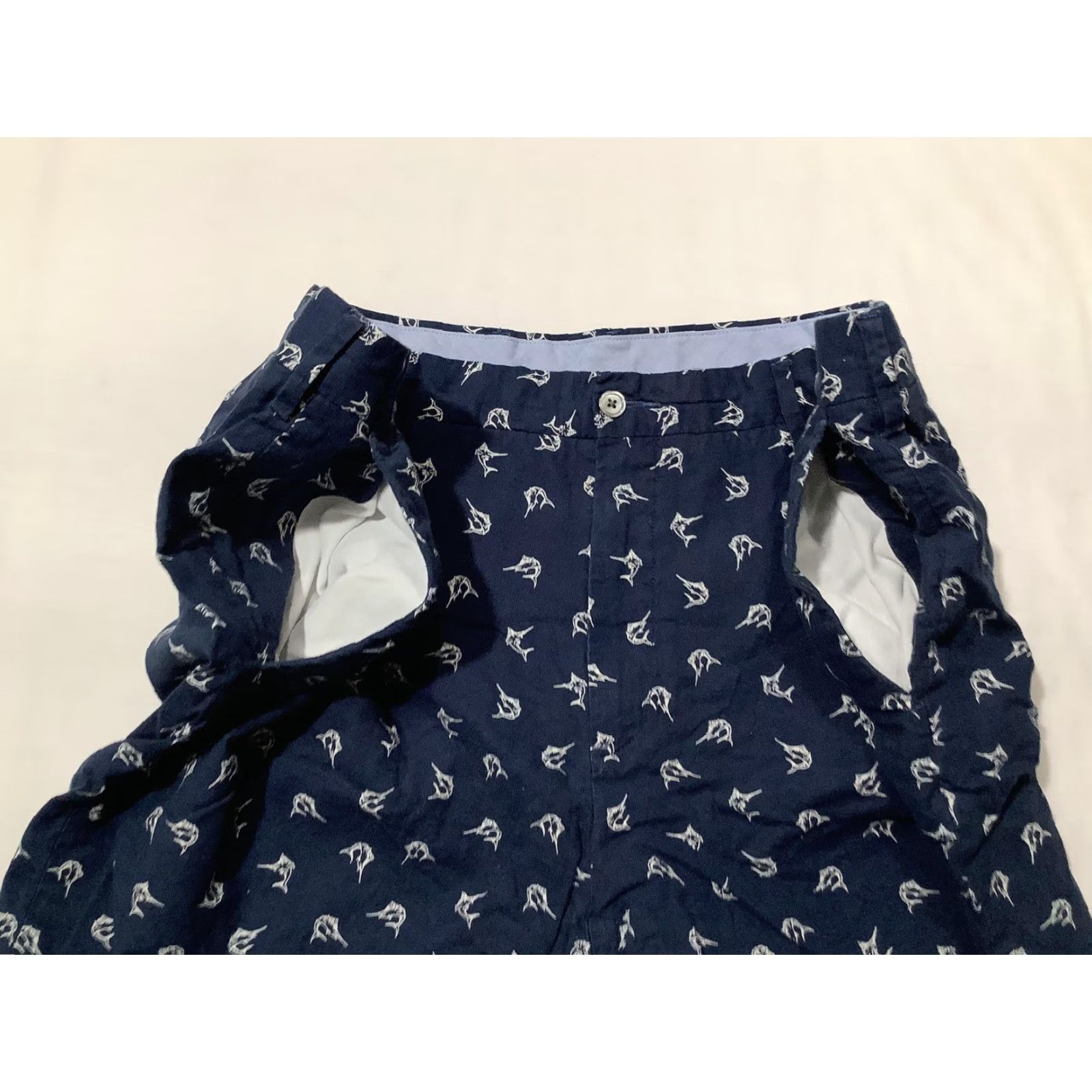Polo Ralph Lauren Polo Ralph Lauren Shorts Mens 40 Navy Marlin Print Linen Chino 9in Flat Front Size US L / EU 52-54 / 3 - 5 Thumbnail