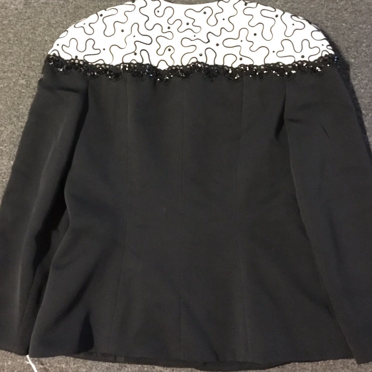 Vintage VINTAGE AJ Bari Sequin Beaded Embellished Jacket 14 Black Women USA 70s 80s Geometric Snap Closure Dressy Elegant Size XL / US 12-14 / IT 48-50 - 3 Thumbnail
