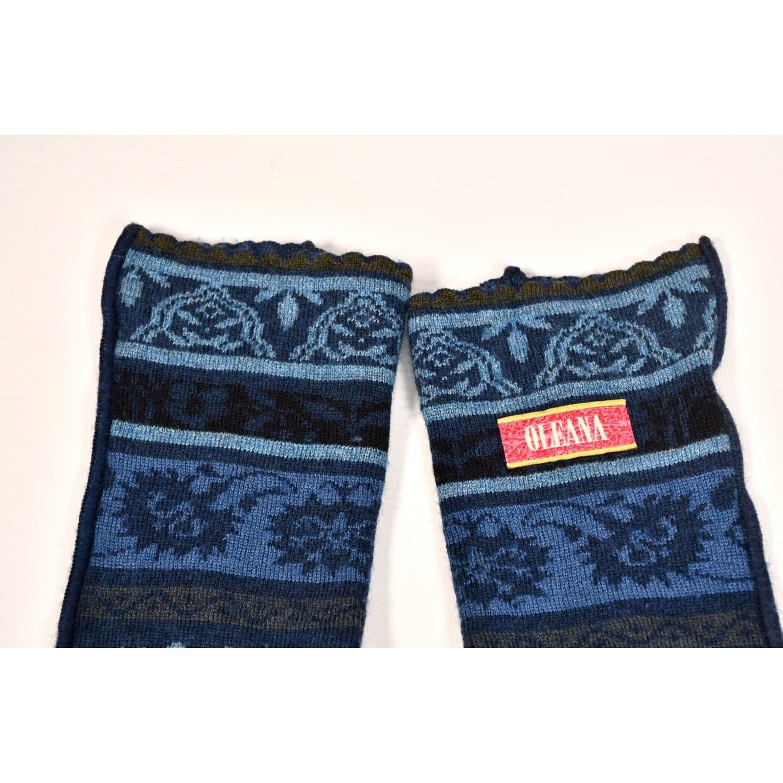 Vintage Oleana Wool & Silk Floral Mitten Gloves Blue One Size Womens Winter Size ONE SIZE - 3 Thumbnail