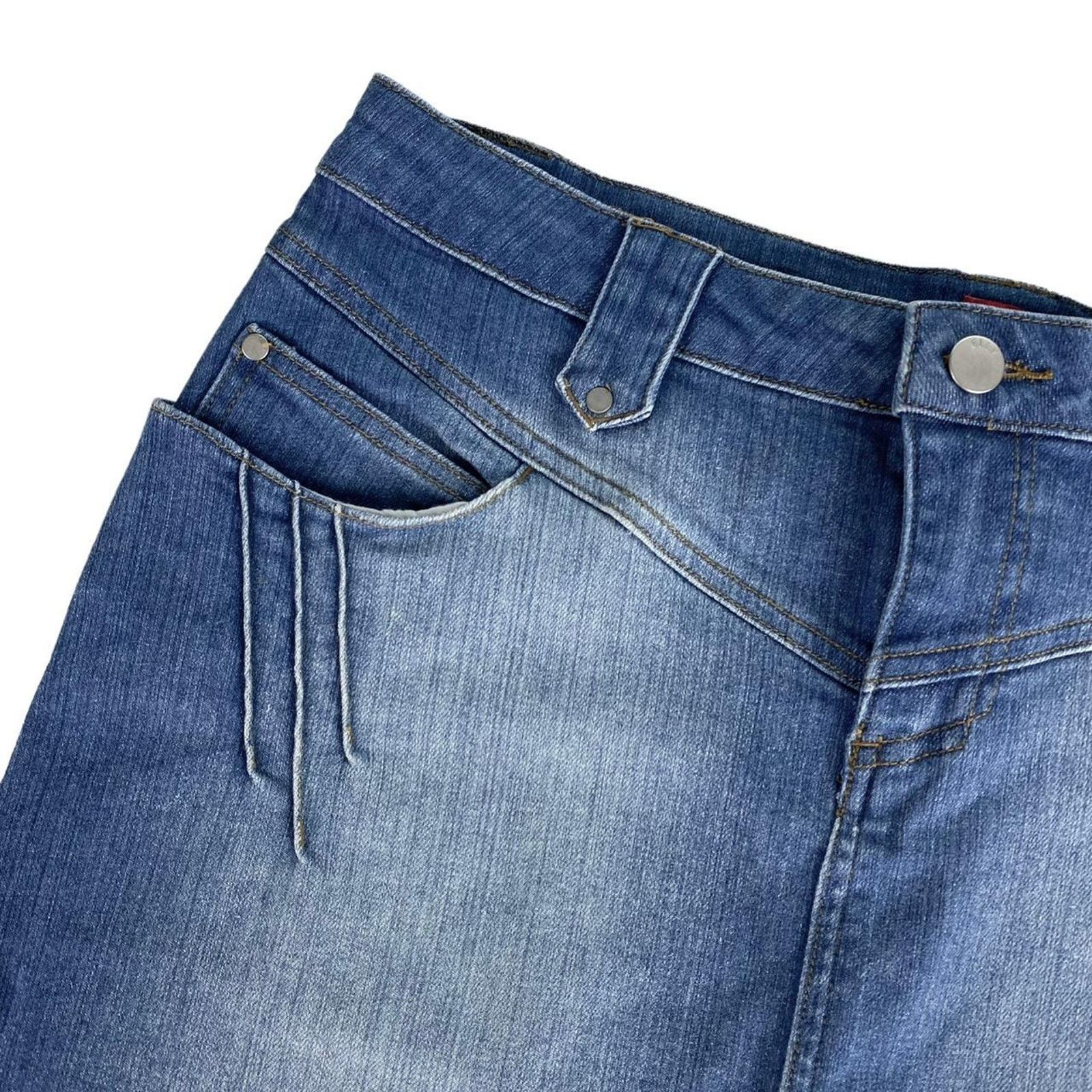Other × Vintage Elle Y2K Vintage Mid Rise Jean Denim Midi Skirt UK Size 12 Size 30" / US 8 / IT 44 - 3 Thumbnail