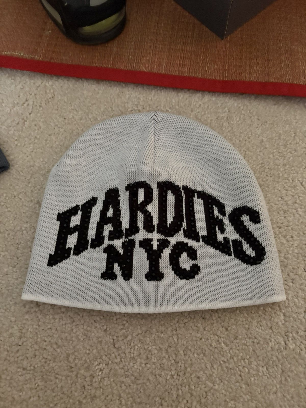 Hardies Hardware Hardies NYC Rhinestone Beanie Grey OS Size ONE SIZE - 1 Thumbnail