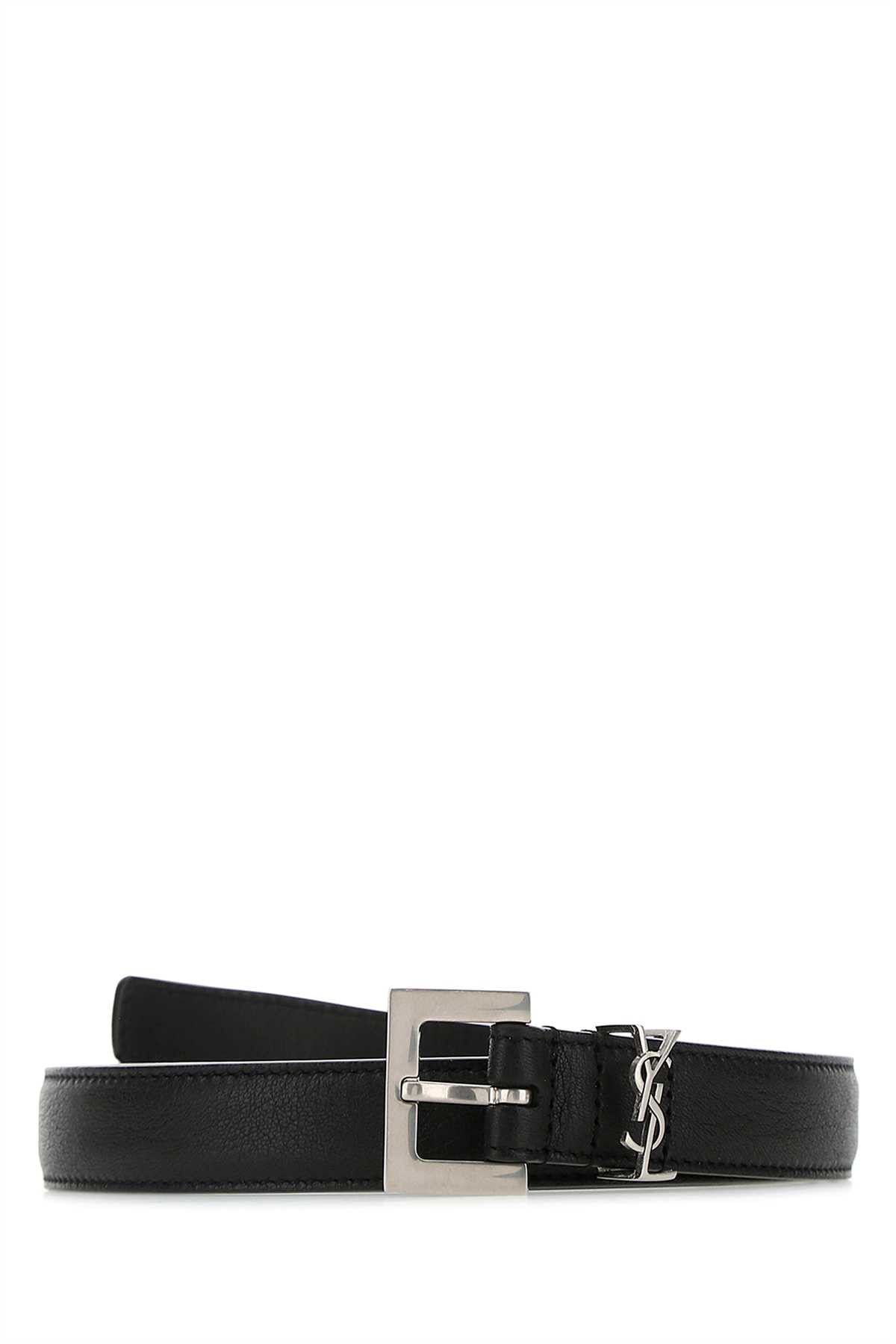 Saint Laurent Paris Black Leather Belt Size ONE SIZE - 1 Thumbnail