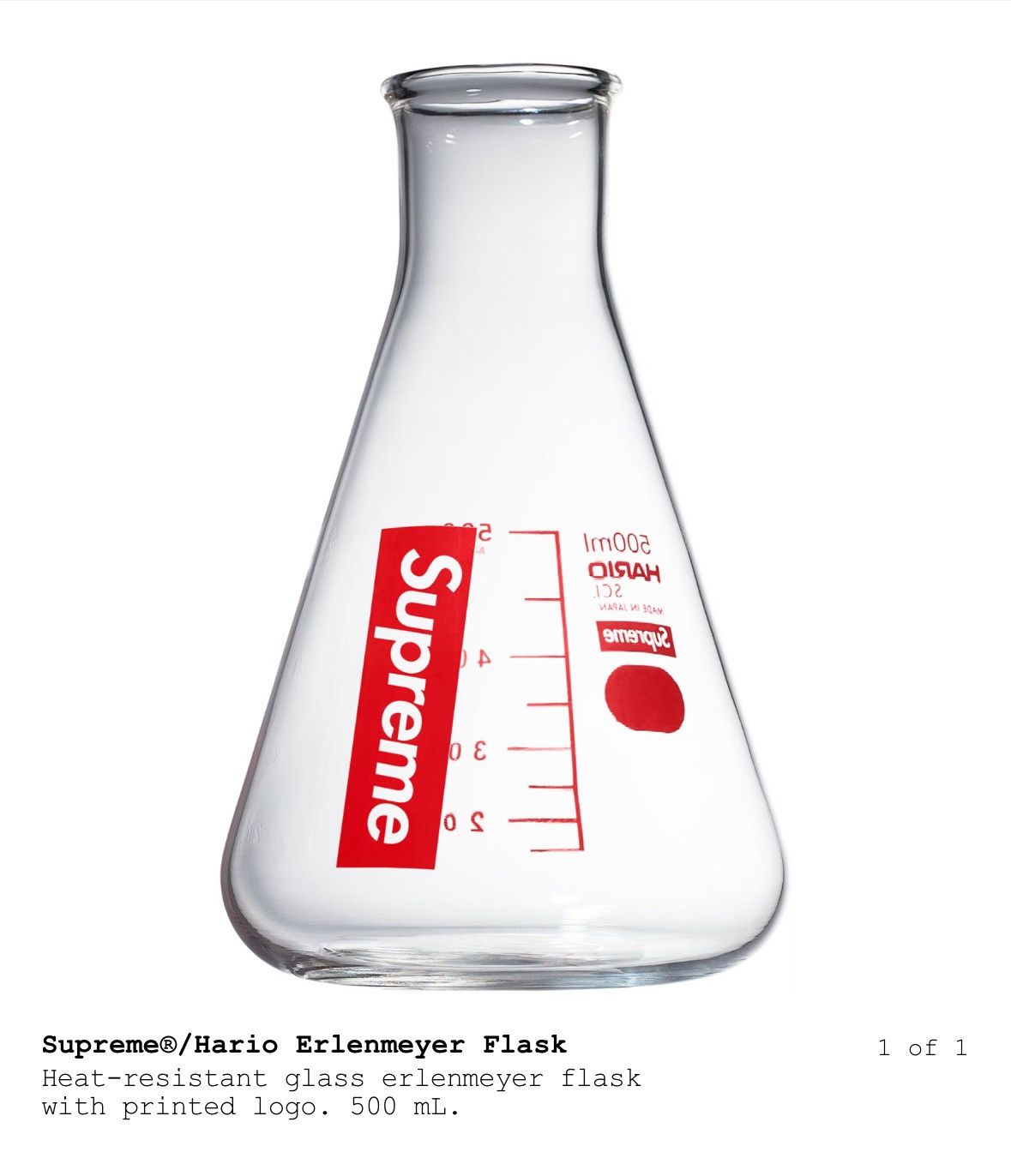 Supreme Supreme®/Hario Erlenmeyer Flask in Clear/Red Size ONE SIZE - 1 Thumbnail