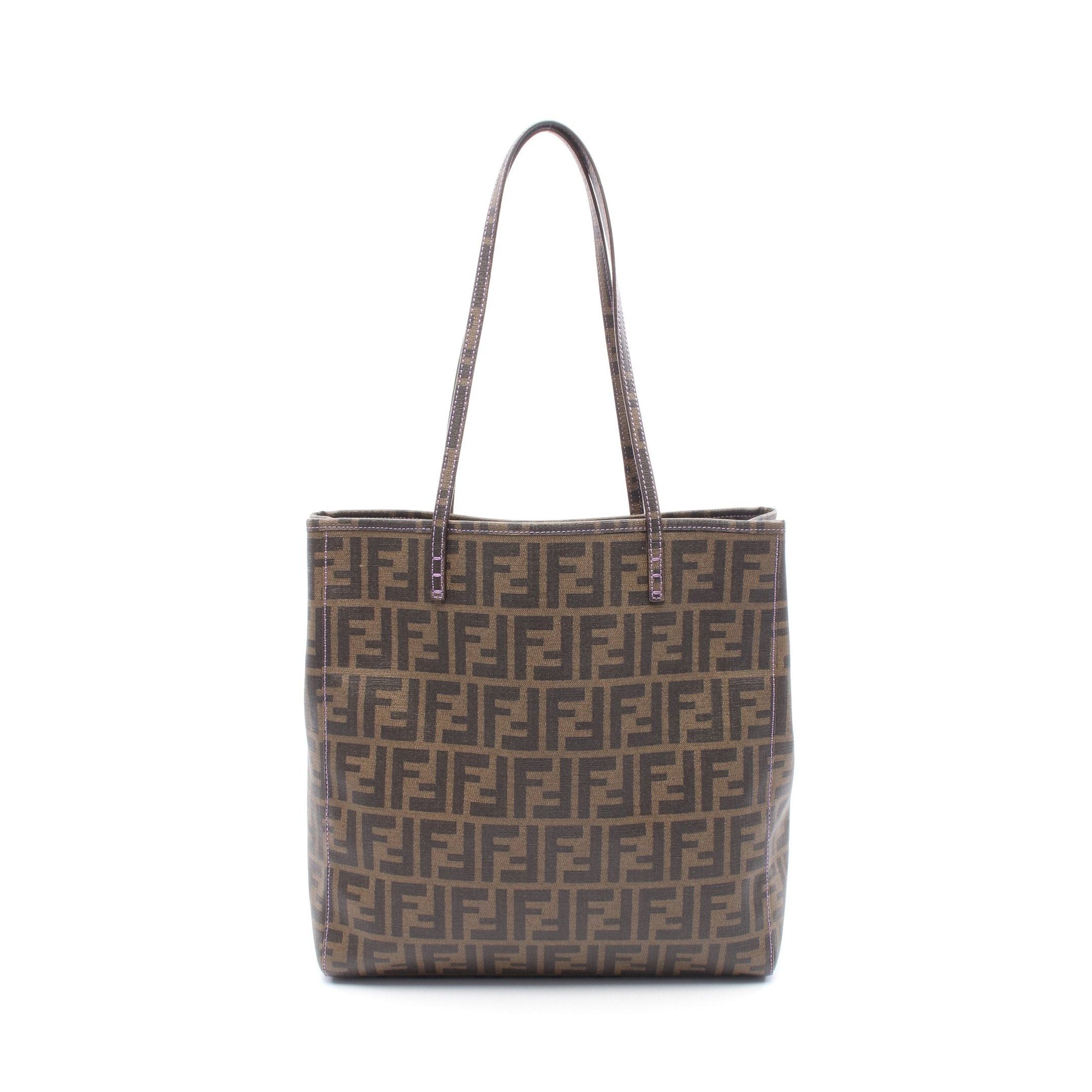 Fendi Zucca Shoulder Bag Tote Brown Black, Women's
