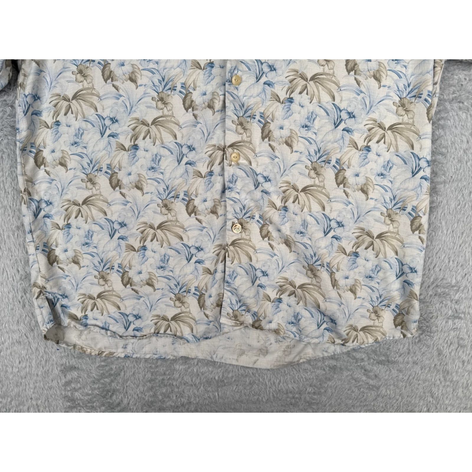 Tommy Bahama Tommy Bahama Shirt Men Large Blue Floral Palm Pattern 100% Silk Hawaiian Beach Size US L / EU 52-54 / 3 - 5 Thumbnail