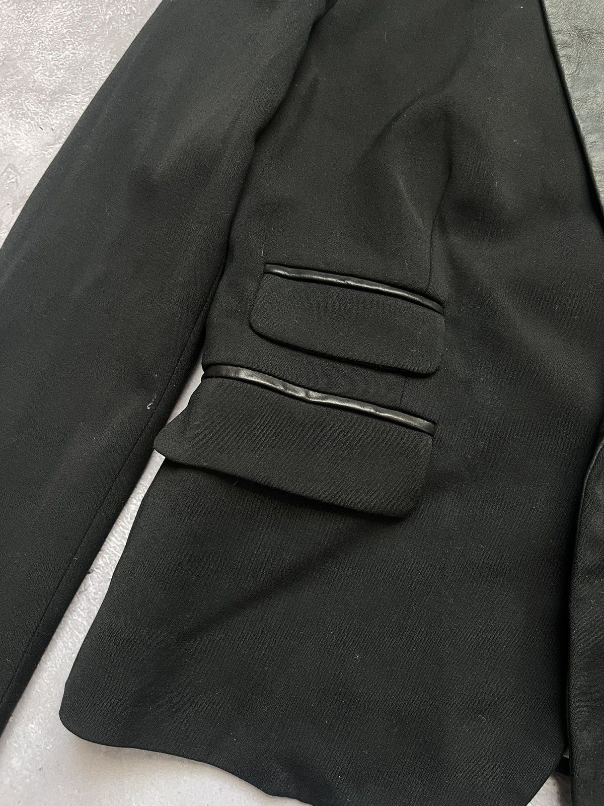 Dsquared2 Dsquared 2 Nightlife Wool Blazer Leather Black One Button Size L / US 10 / IT 46 - 2 Thumbnail