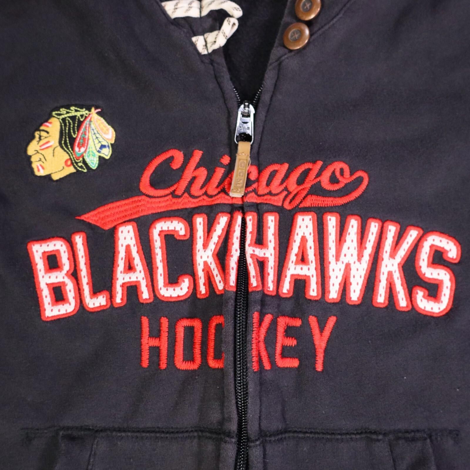 Ccm CCM Chicago Blackhawks Zip Hoodie Juniors Small vtg Size ONE SIZE - 1 Thumbnail