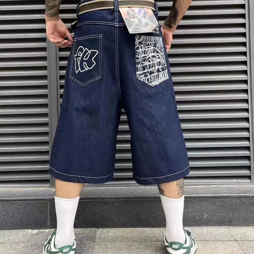 Designer × Japanese Brand Street Solid Colour Hip Hop Loose Fit Denim Shorts Size US 32 / EU 48 - 3 Thumbnail