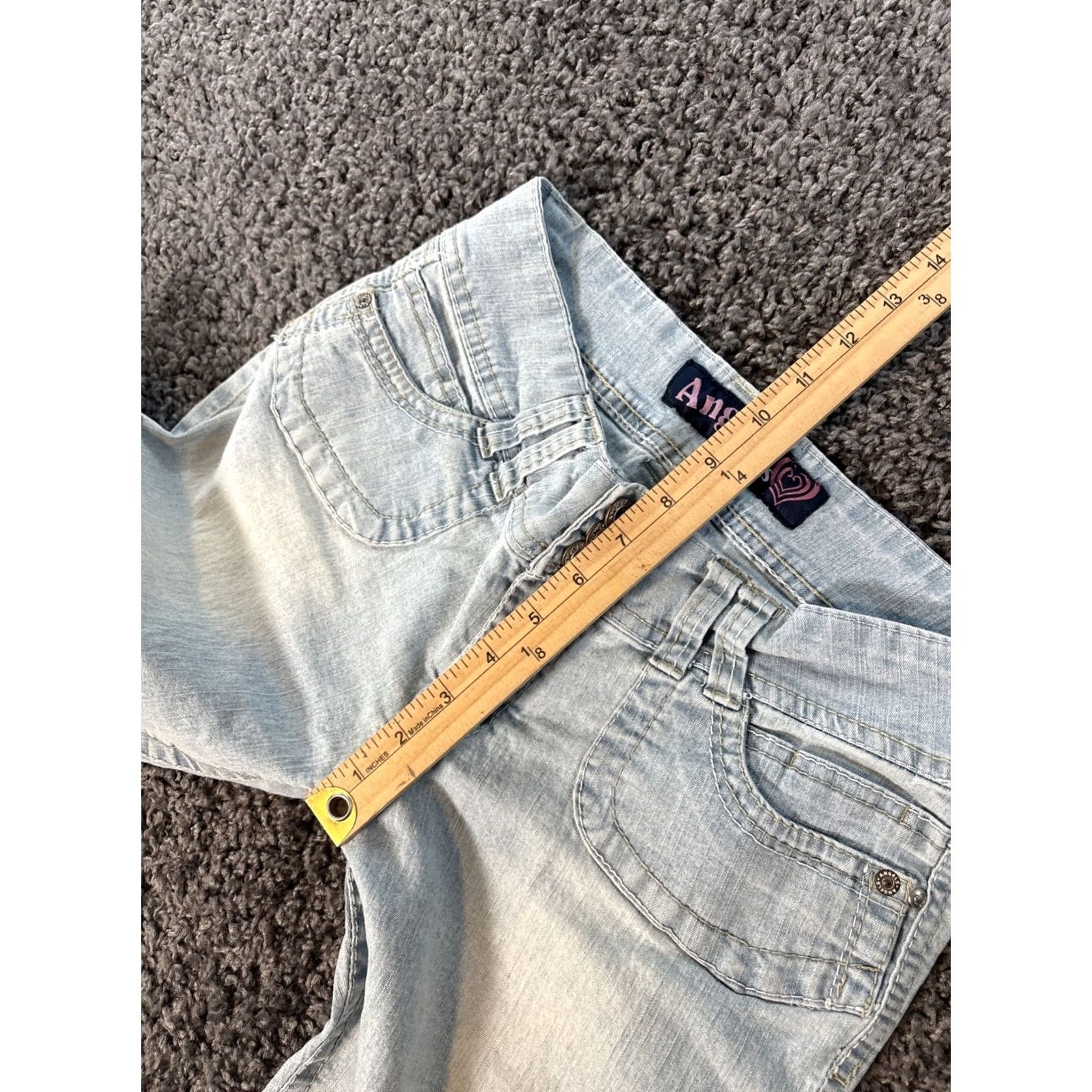 Vintage ANGELS Blue Denim Capri Jeans Low Rise Womens 28 Light Front Pocket Cuffed Size 28" / US 6 / IT 42 - 5 Thumbnail