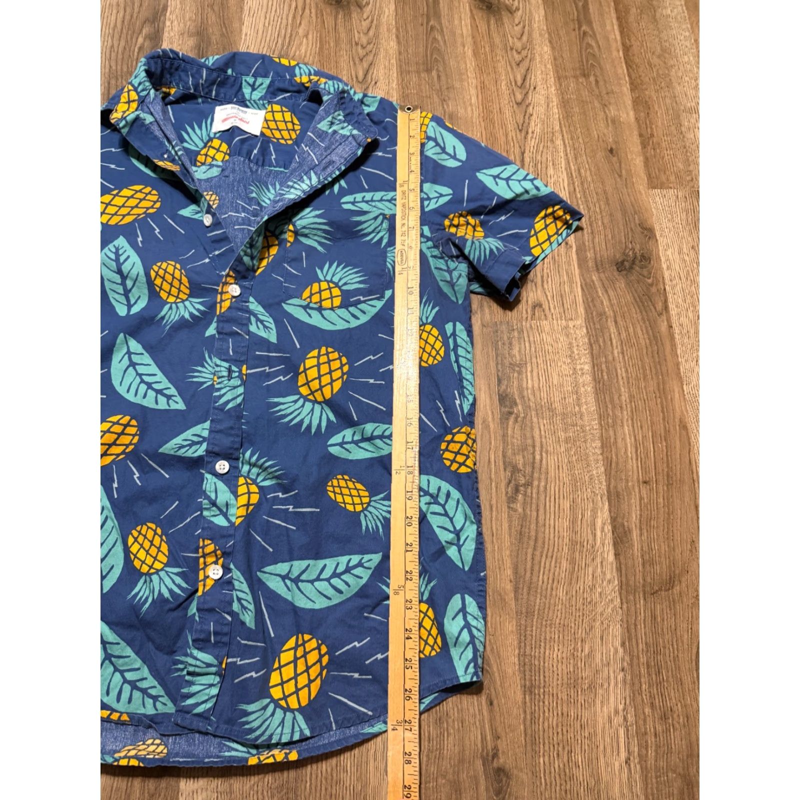 Vintage Urban Pipeline Shirt Men's Medium Blue Green Yellow Button Up Pineapples Size US M / EU 48-50 / 2 - 7 Thumbnail