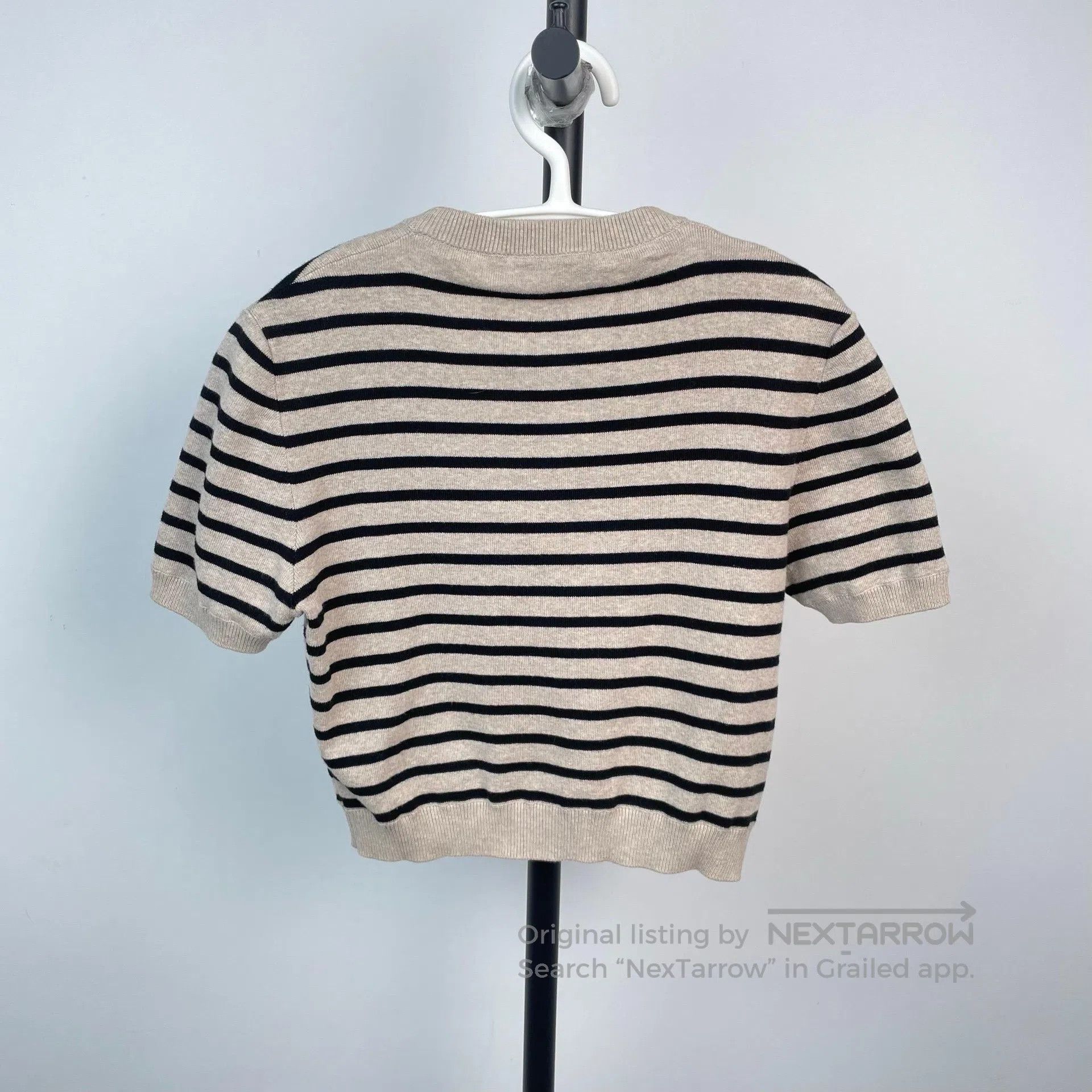 Miu Miu Miu Miu Striped Printed Logo Short Sleeve Round Neck Knit Size S / US 4 / IT 40 - 2 Thumbnail