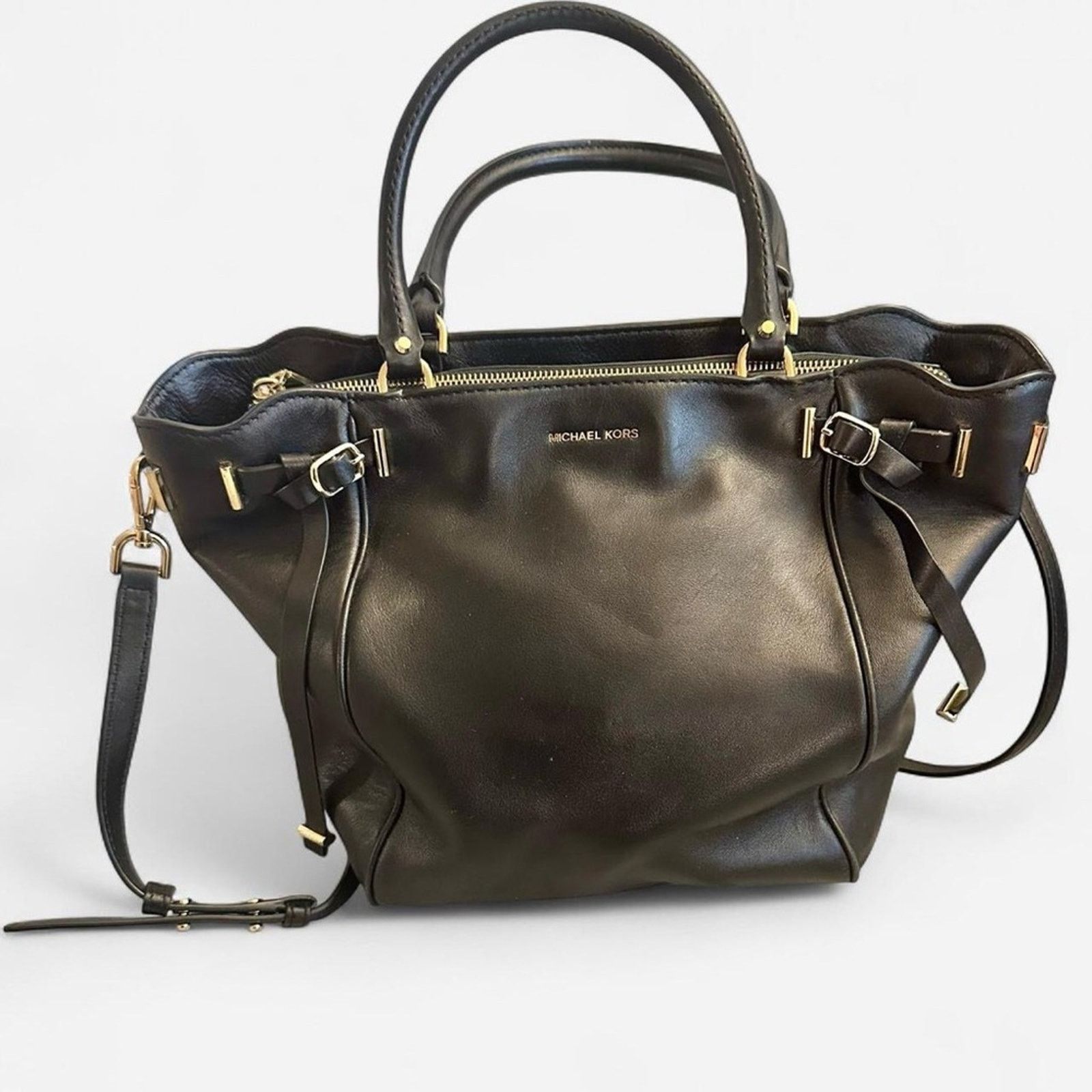 Michael Kors Michael Kors black Amelia AV1809 top zip medium bag Size ONE SIZE - 1 Thumbnail