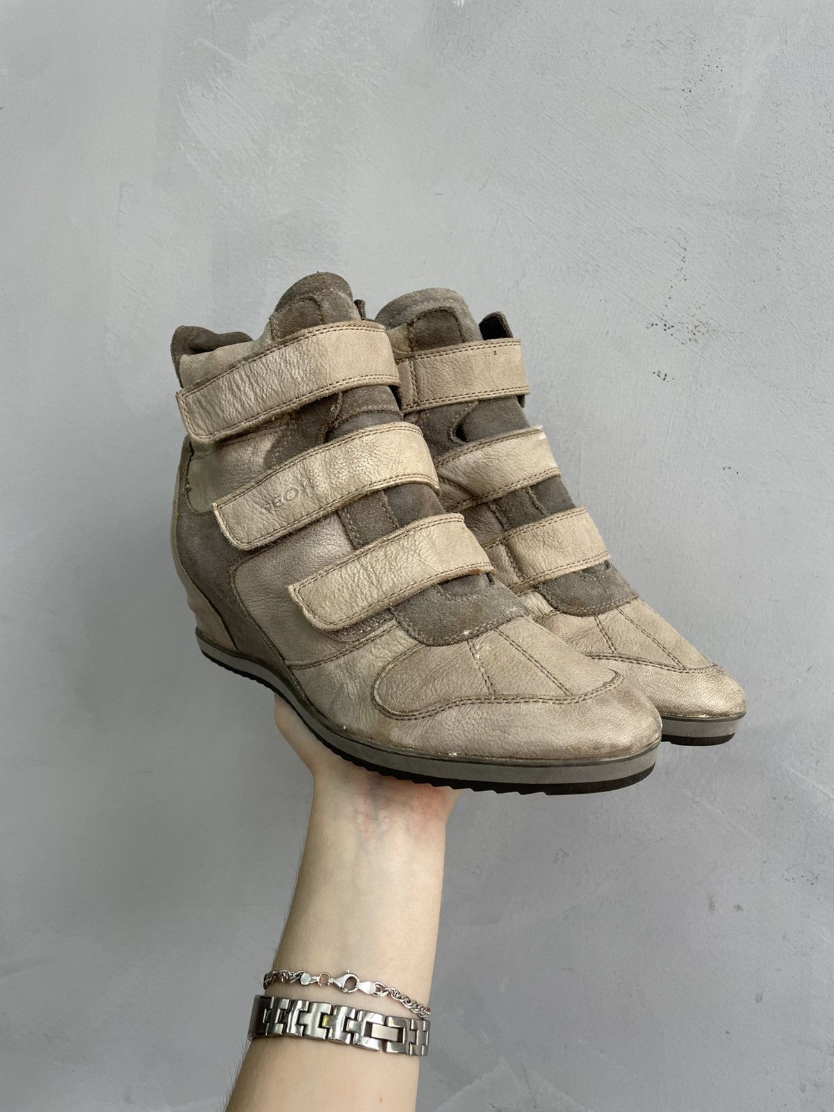 Geox Heel leather boots Isabel Marant style wedge sneakers y2k Size US 9 / IT 39 - 1 Thumbnail