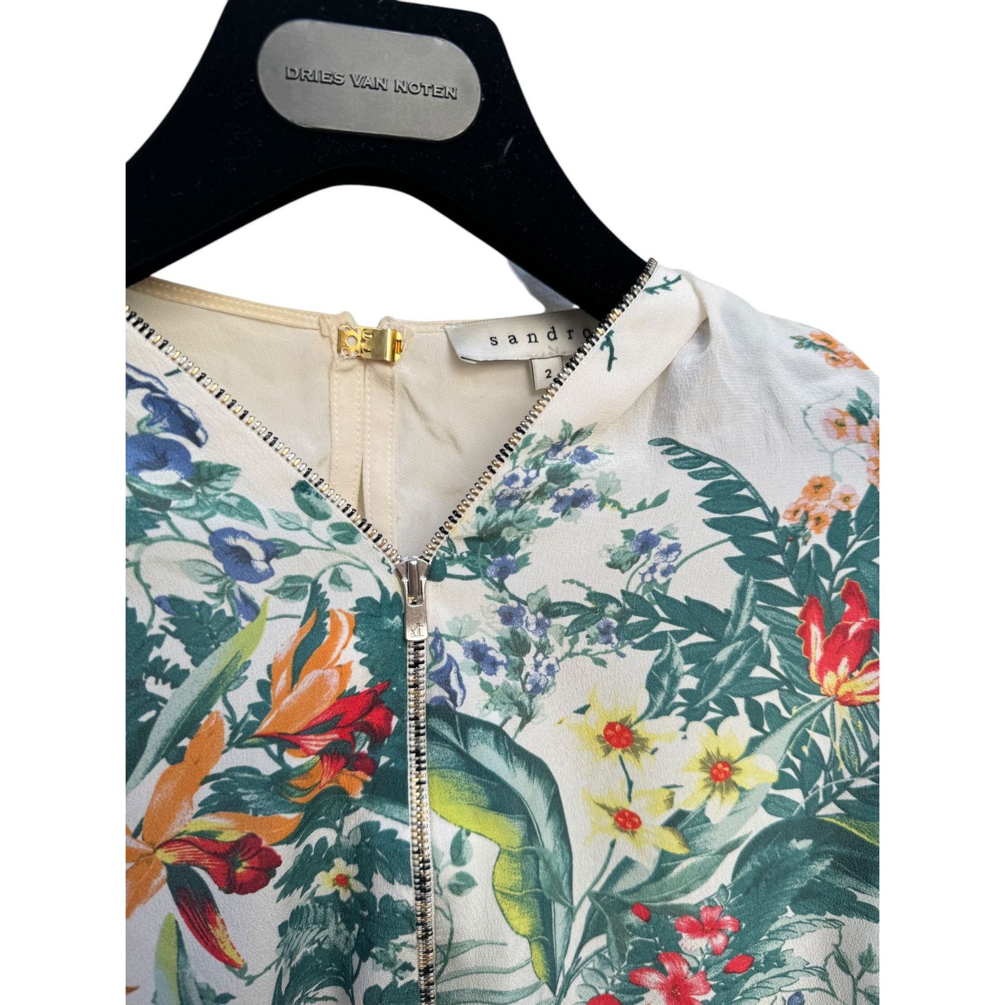 Sandro Silk Floral Blouse Size M / US 6-8 / IT 42-44 - 4 Thumbnail