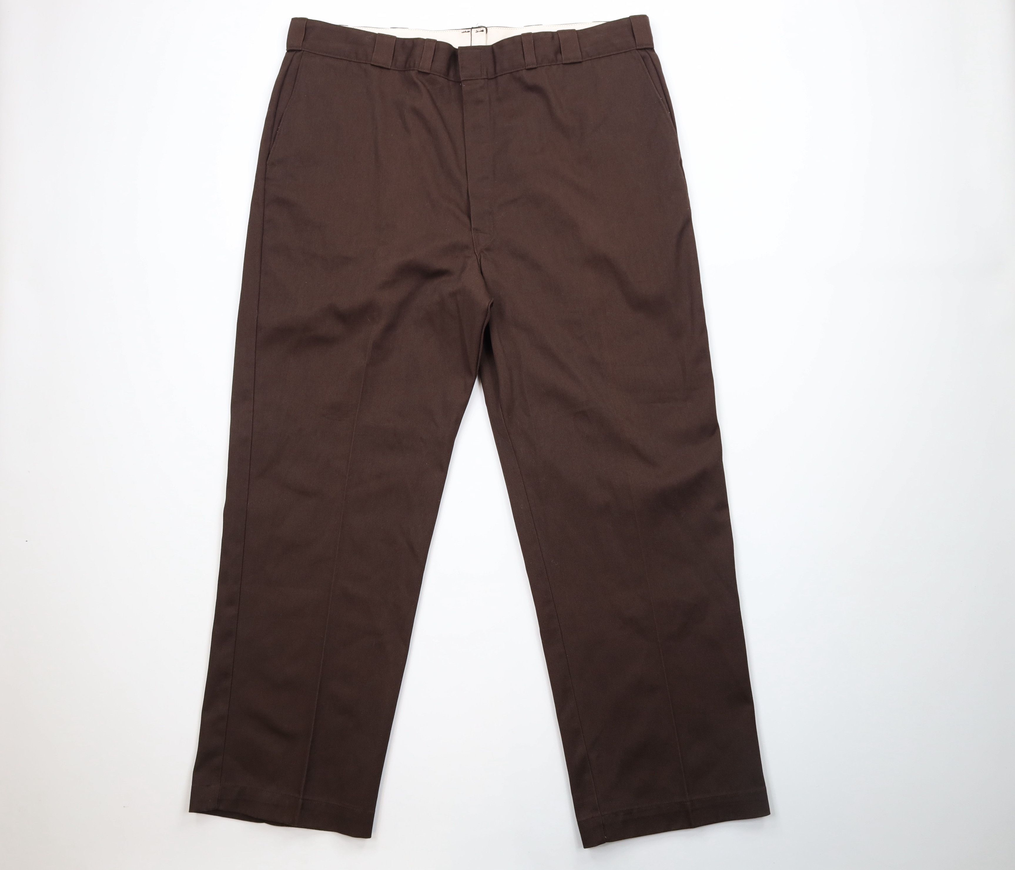 Dickies × Vintage Vintage 70s Dickies Wide Leg Work Mechanic Pants Brown USA Size US 44 / EU 60 - 1 Thumbnail