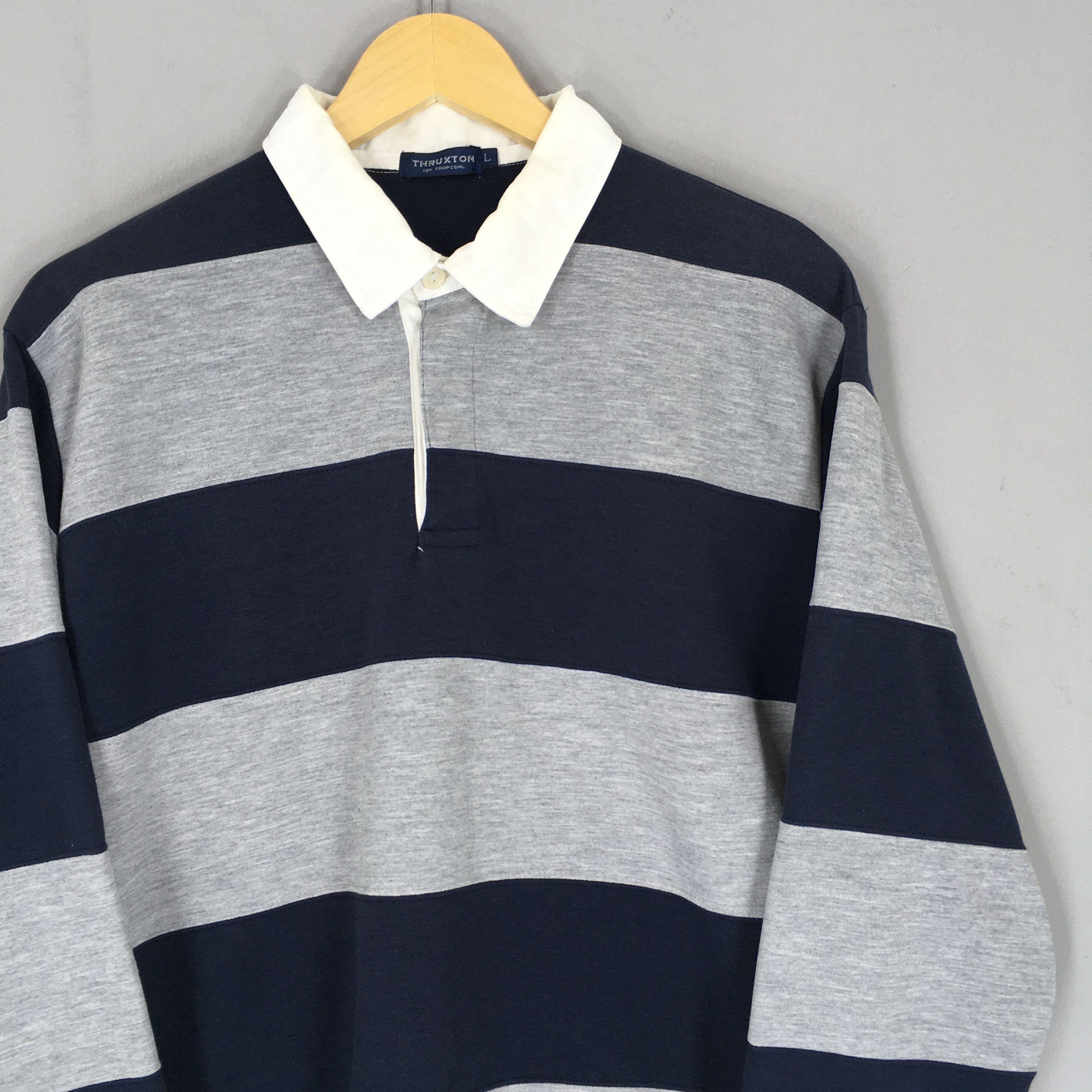 Solid & Striped × Vintage Vintage Thruxton Stripes Polo Rugby Shirt Large Size US L / EU 52-54 / 3 - 2 Thumbnail