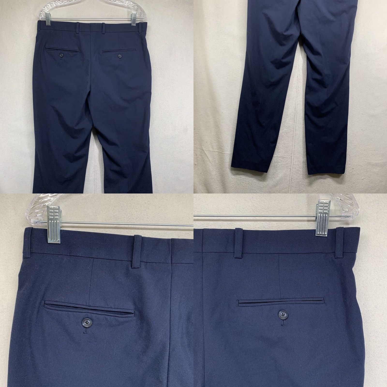 Perry Ellis Perry Ellis Mens Slim Fit Dress Pants - Flat Front, Stretch Knit, Size 36 x 32, Blue, Business Casual, Regular, Men Size US 32 / EU 48 - 8 Thumbnail