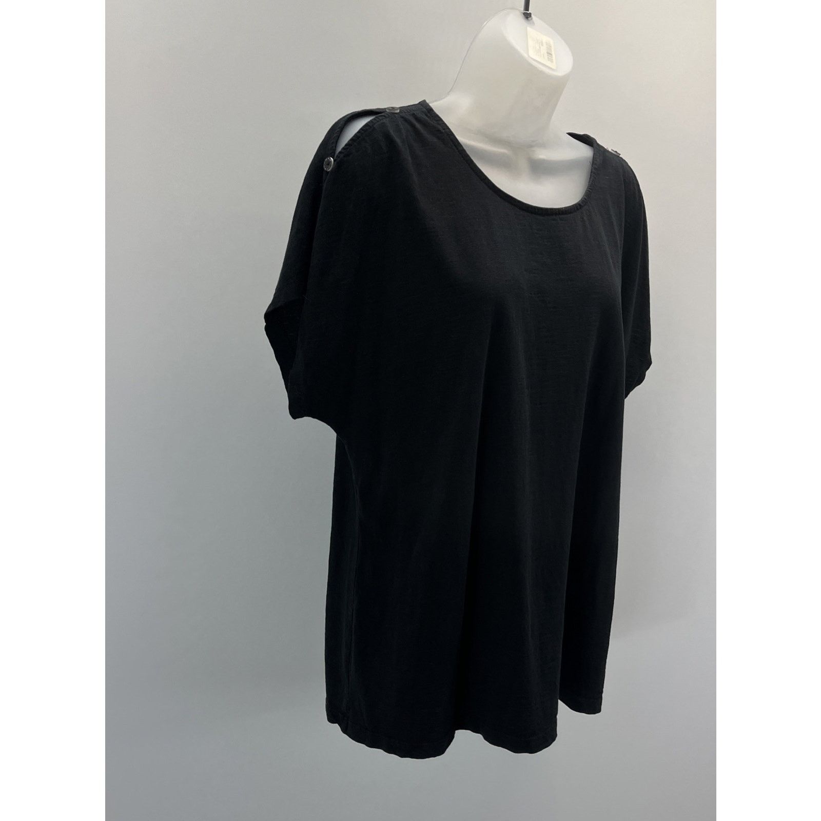 Chicos Chico's Black Scoop Neck Knit Top Size 2 Large Size L / US 10 / IT 46 - 2 Thumbnail