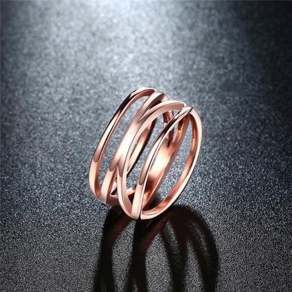 Other (Size 9) 18K Rose Gold Plated Stainless Steel Fashion Ring Size ONE SIZE - 6 Thumbnail