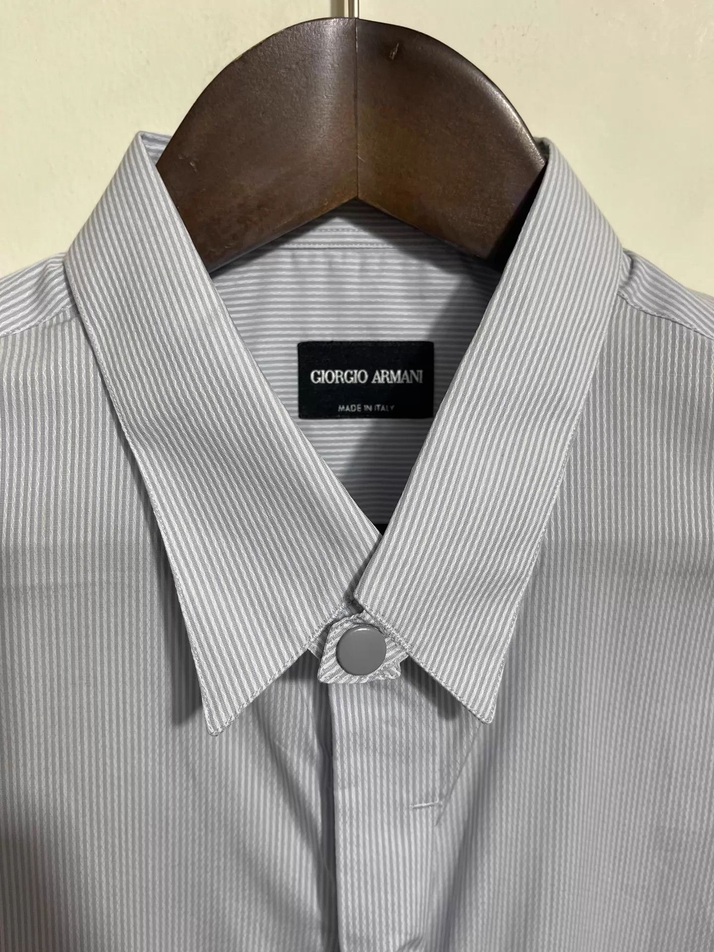 Giorgio Armani Giorgio Armani Slim 100% Cotton Long Sleeve Shirt 40 (New) Size US M / EU 48-50 / 2 - 3 Thumbnail