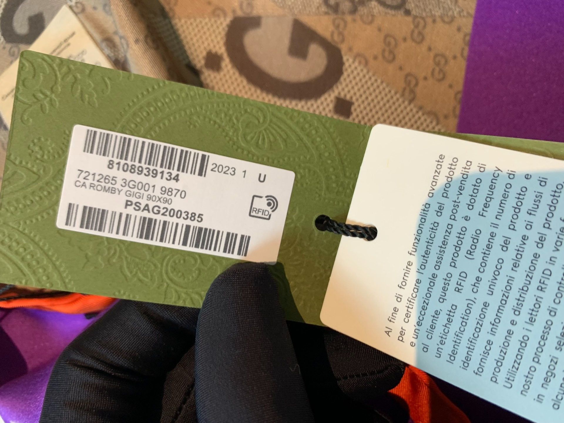 Gucci Gucci Brand-new full-print mulberry silk scarf 2501-Nextarr Size ONE SIZE - 5 Thumbnail