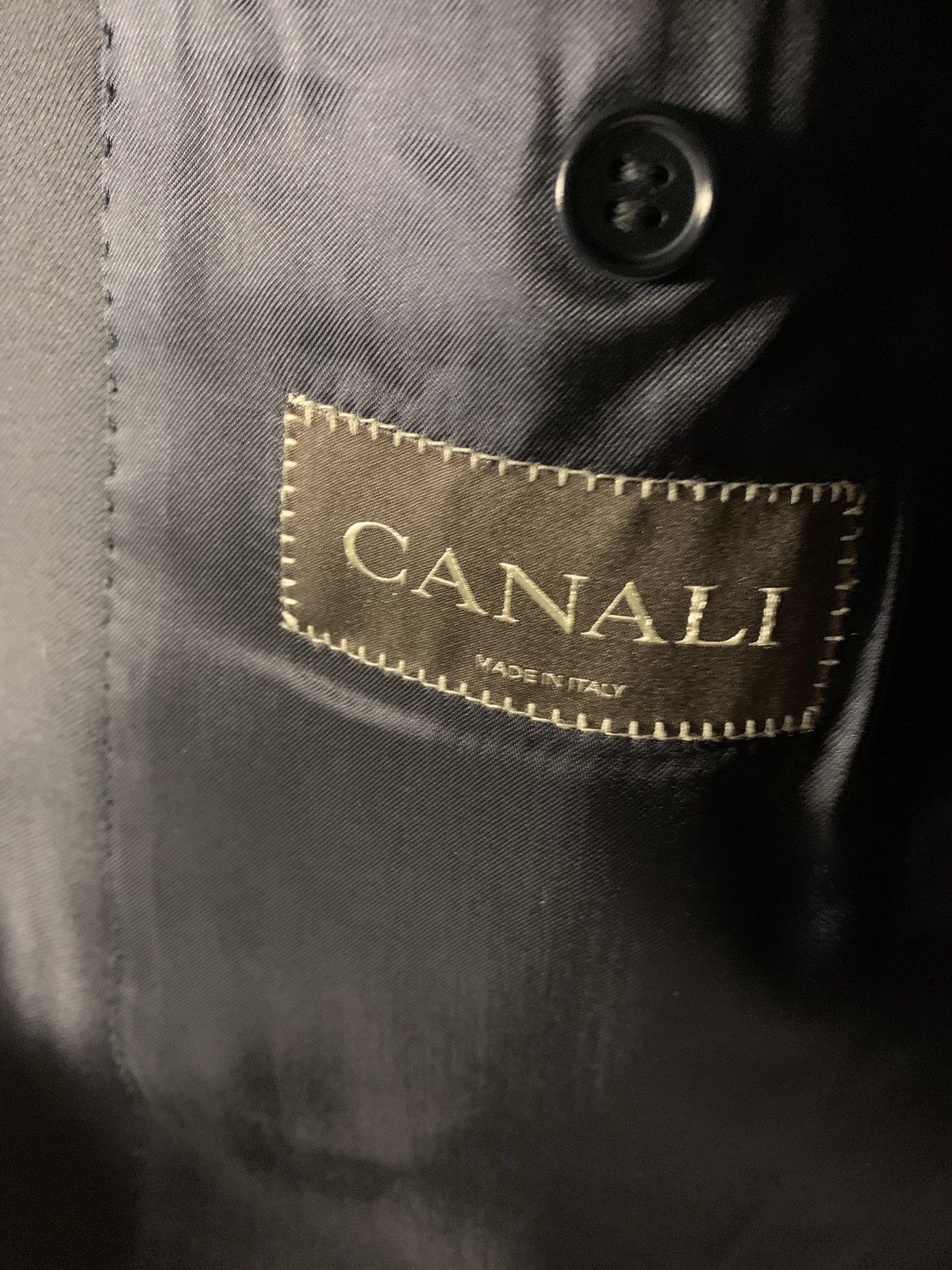 Canali Navy Canali Blazer Size 44R - 3 Thumbnail