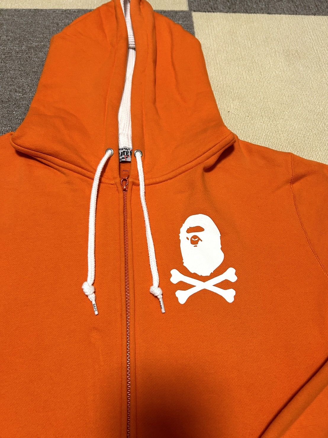 Bape Bape Orange Pirate Cross Bone Zip Hoodie Size US XL / EU 56 / 4 - 3 Thumbnail