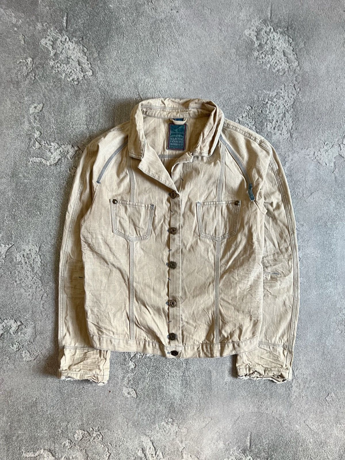 Marithe + Francois Girbaud × Vintage Marithe + Francois Girbaud Button Denim Jacket Blazer IT 46 Size L / US 10 / IT 46 - 1 Thumbnail